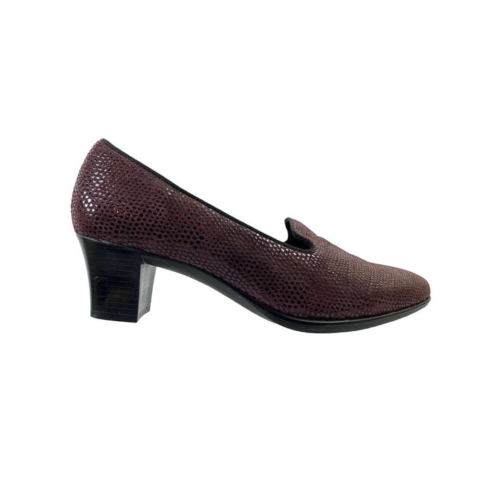 Other Munro Pump Block Heel Slip On Burgundy Textured Women’s 5.5M