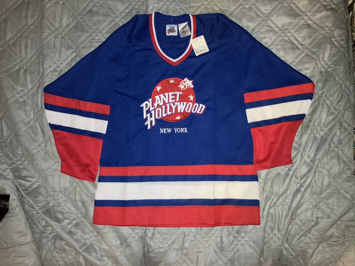 Vintage Planet Hollywood New York Blue Hockey Jersey Sz S
