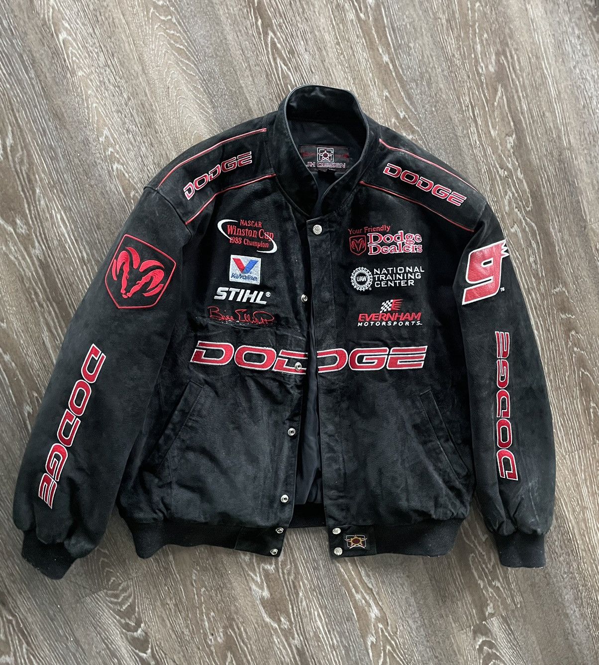 Vintage 1980s JH Design Dodge NASCAR Racing Jacket