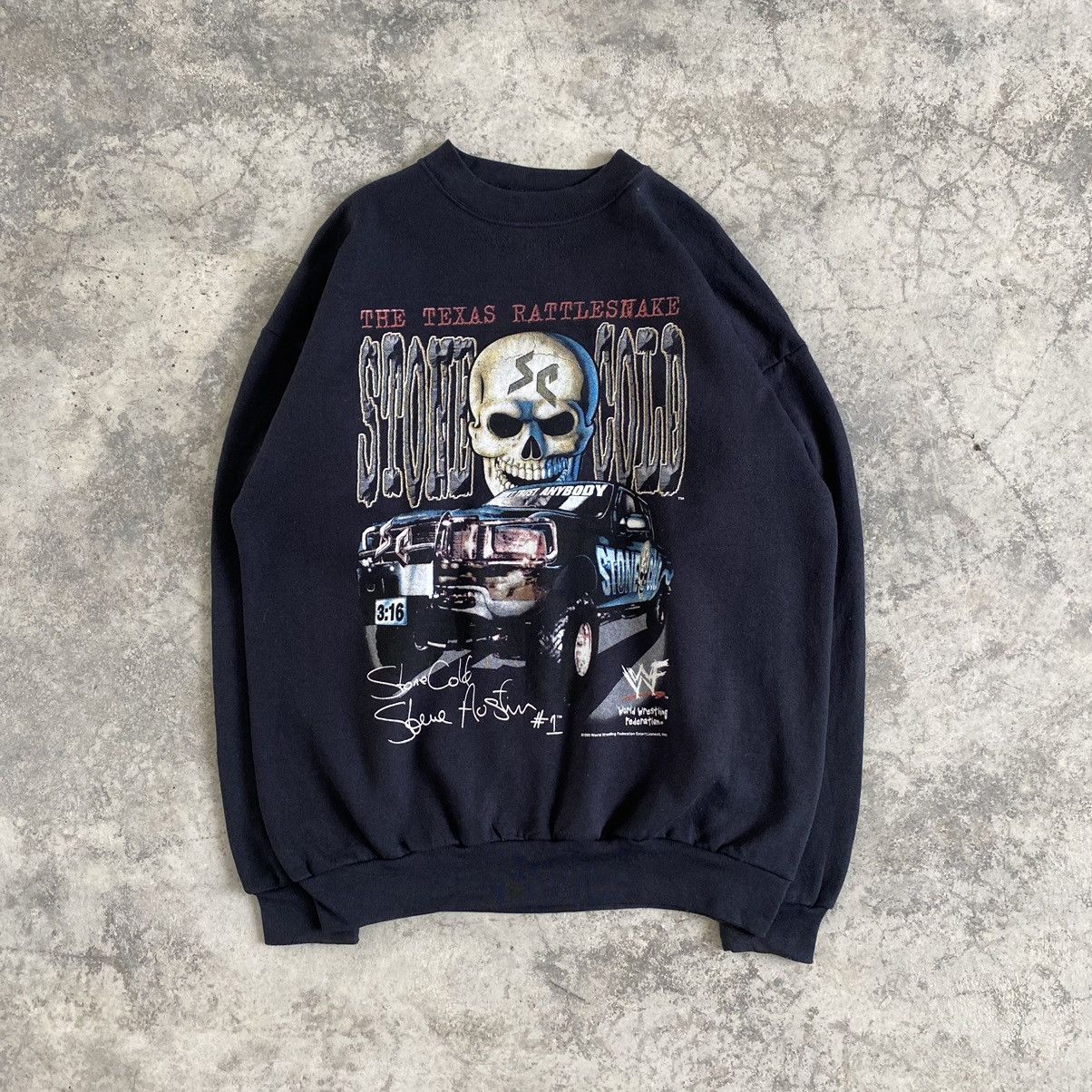 Other Vintage Stone Cold Steve Austin Wrestler WWF Sweatshirt Size US L / EU 52-54 / 3 - 1 Thumbnail