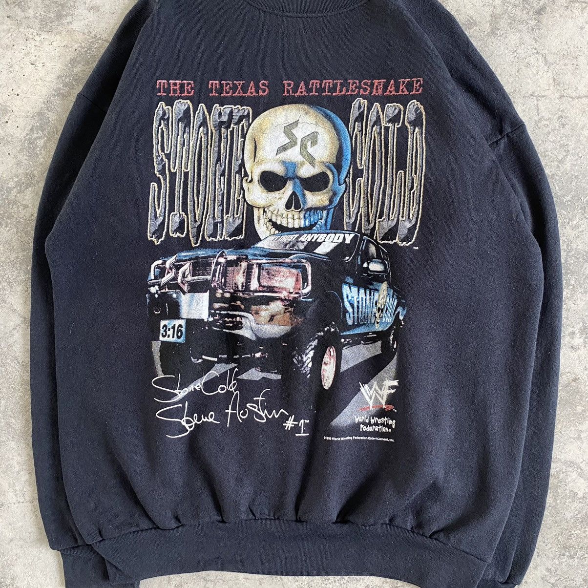 Other Vintage Stone Cold Steve Austin Wrestler WWF Sweatshirt Size US L / EU 52-54 / 3 - 3 Thumbnail