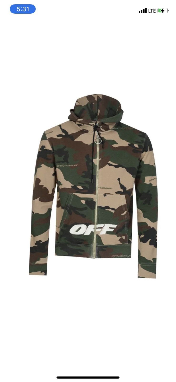 Off-White Off white zip up hoodie Size US M / EU 48-50 / 2 - 13 Thumbnail
