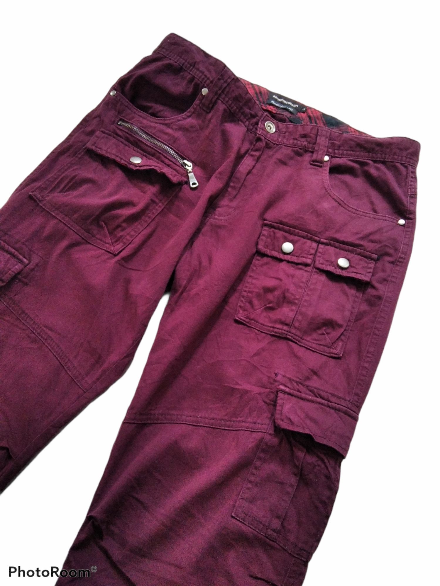 If Six Was Nine Japanese Brand Multipocket Punk Style Cargo Bondage Pants Size US 29 - 2 Thumbnail