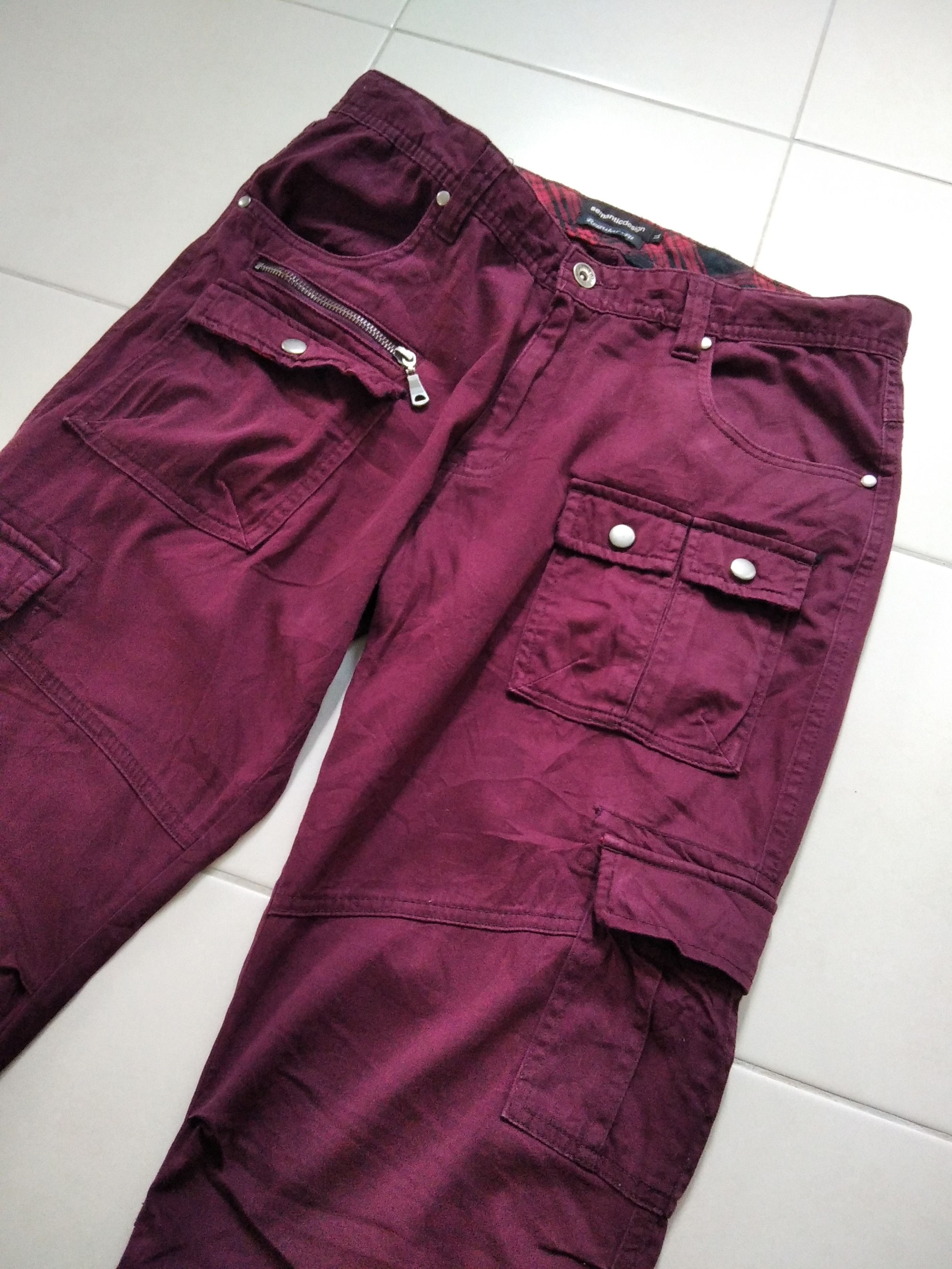 If Six Was Nine Japanese Brand Multipocket Punk Style Cargo Bondage Pants Size US 29 - 8 Thumbnail