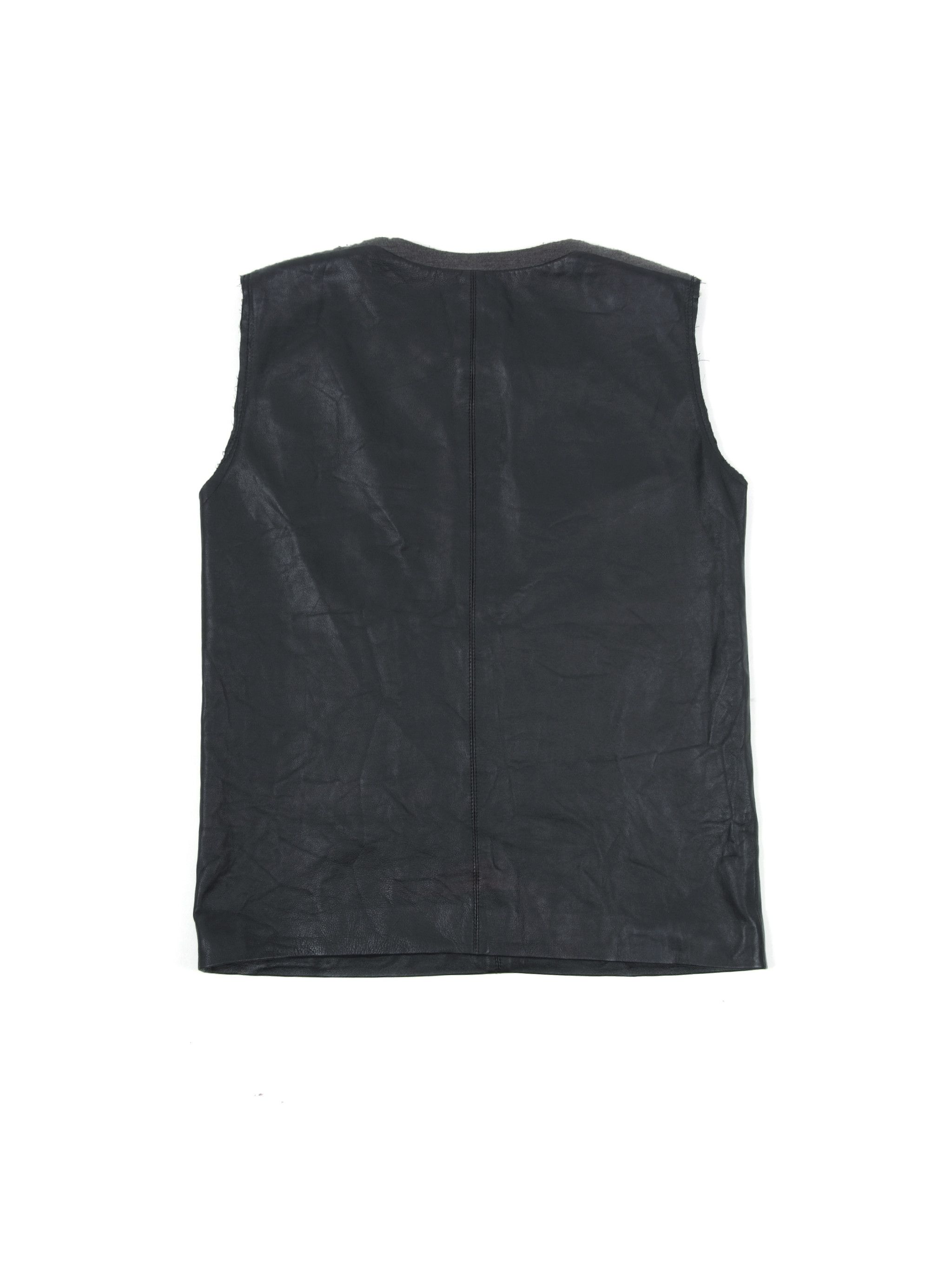 Rag & Bone Theory Leather Sleeveless Black Top (M) Size M / US 6-8 / IT 42-44 - 2 Thumbnail