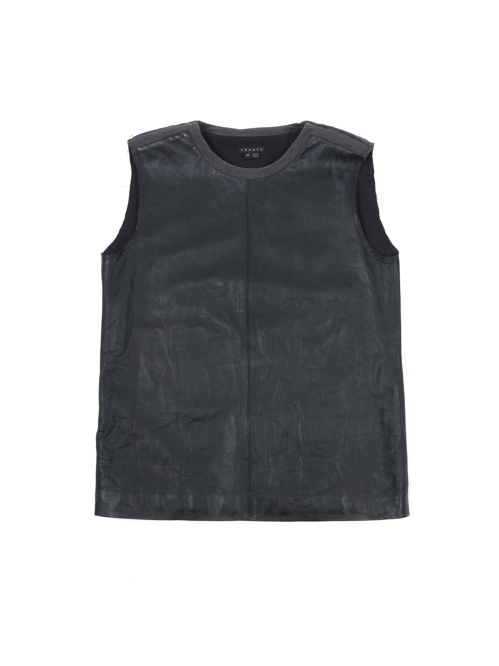 Rag & Bone Theory Leather Sleeveless Black Top (M) Size M / US 6-8 / IT 42-44 - 1 Thumbnail