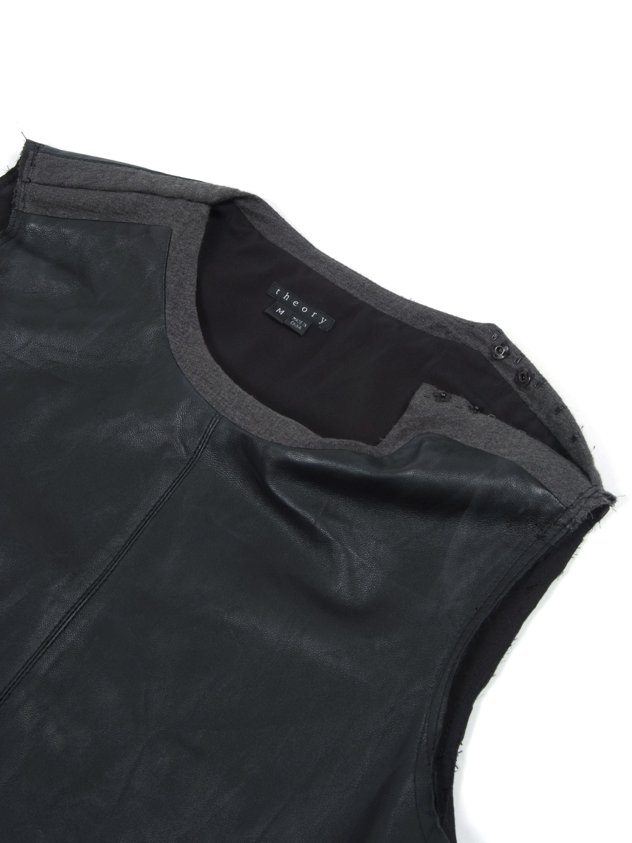 Rag & Bone Theory Leather Sleeveless Black Top (M) Size M / US 6-8 / IT 42-44 - 6 Thumbnail