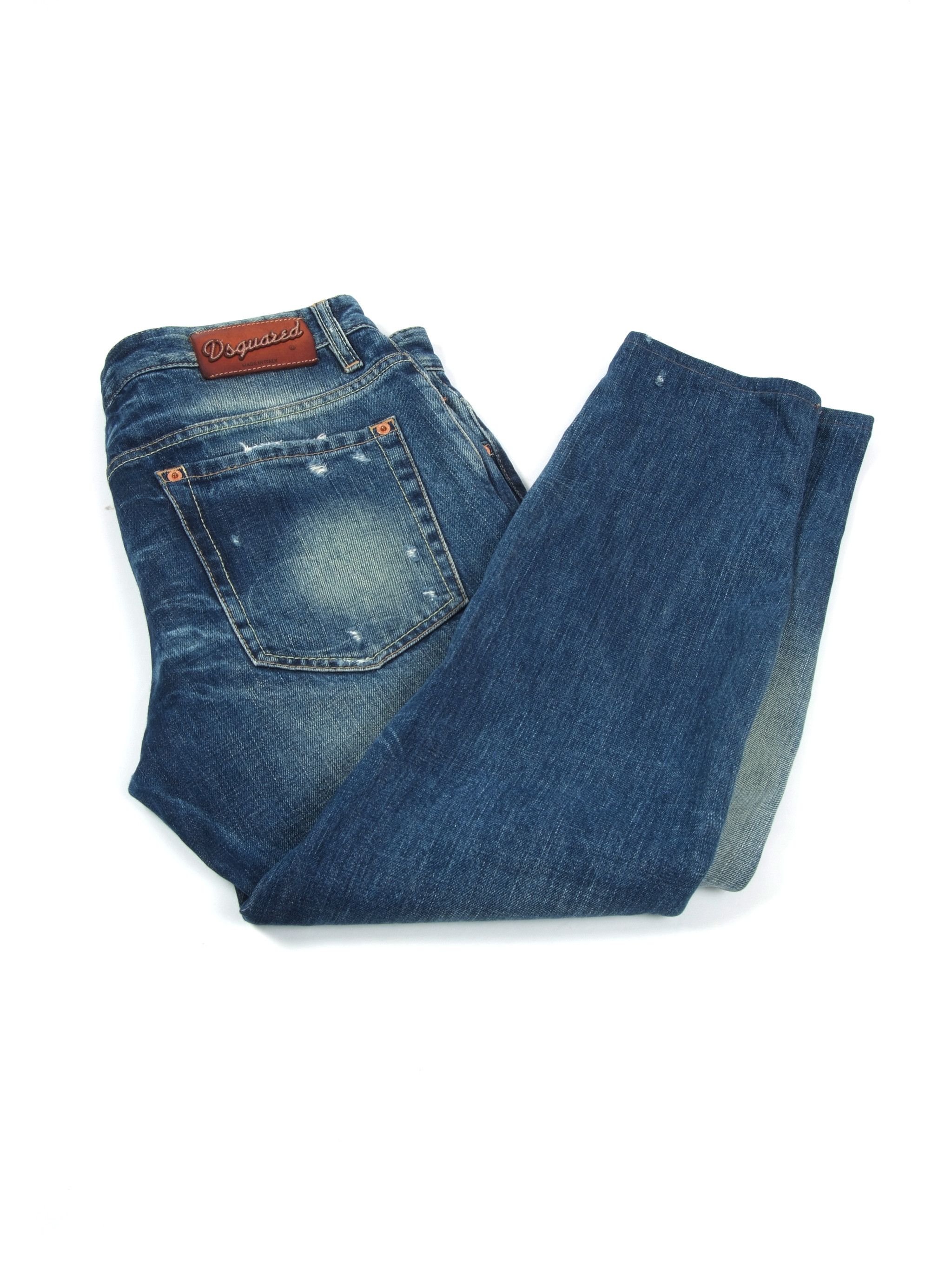 Dsquared2 DSQUARED2 Distressed Cropped Skinny Denim Jeans (48/32) Size US 32 / EU 48 - 3 Thumbnail