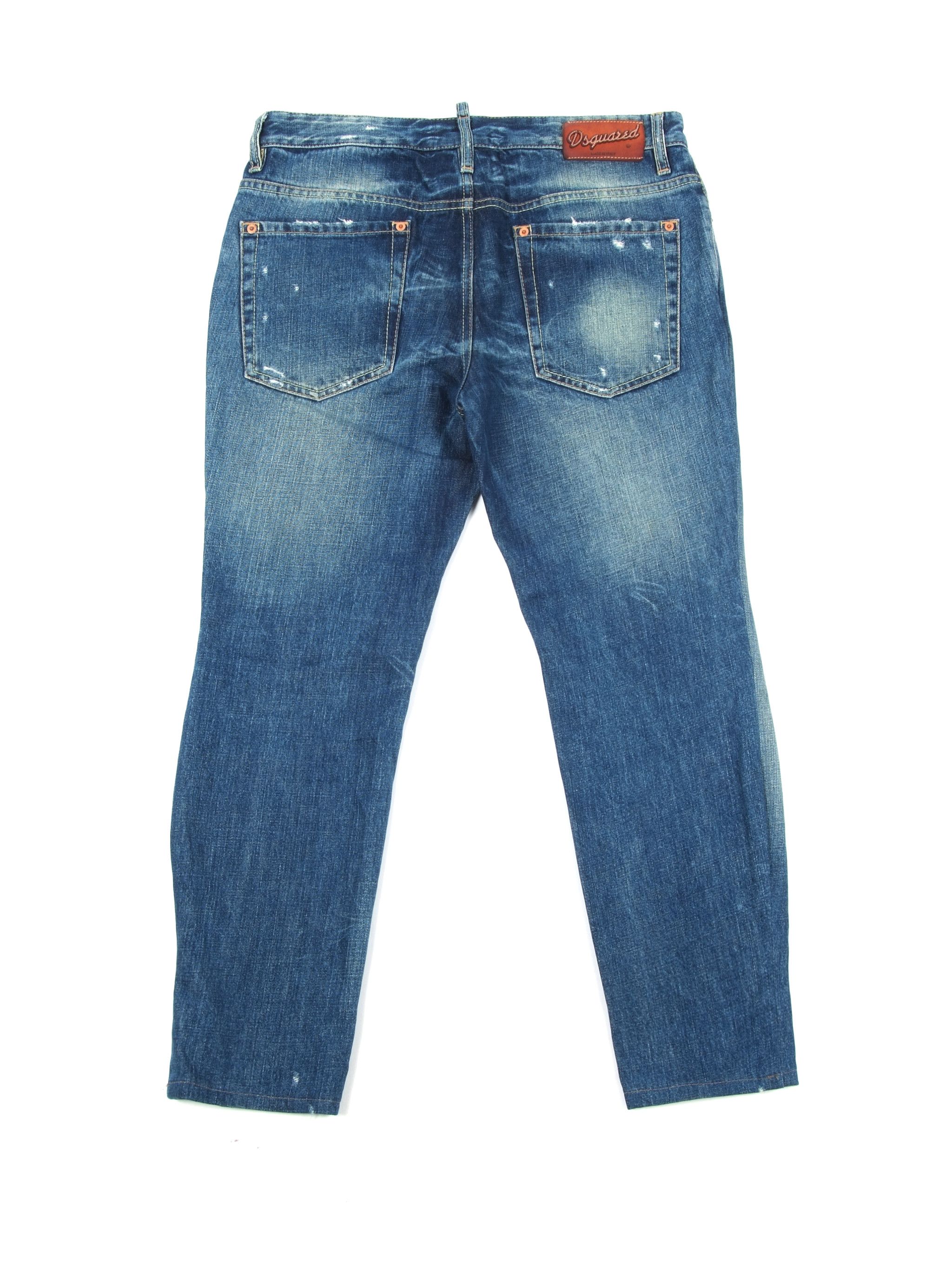 Dsquared2 DSQUARED2 Distressed Cropped Skinny Denim Jeans (48/32) Size US 32 / EU 48 - 2 Thumbnail