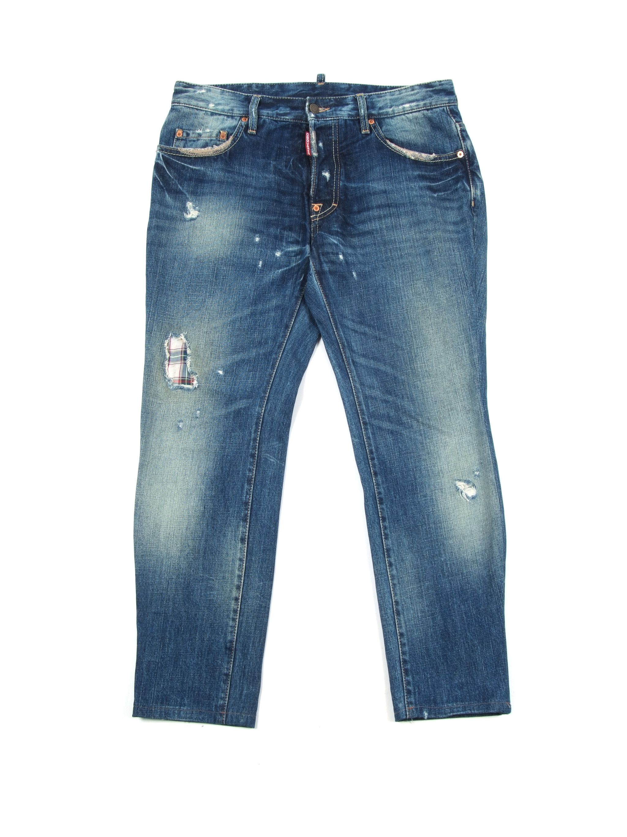 Dsquared2 DSQUARED2 Distressed Cropped Skinny Denim Jeans (48/32) Size US 32 / EU 48 - 1 Thumbnail