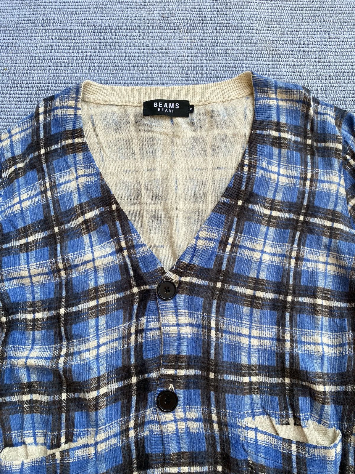 Beams Plus blue checked printed beams heart Size US S / EU 44-46 / 1 - 2 Thumbnail