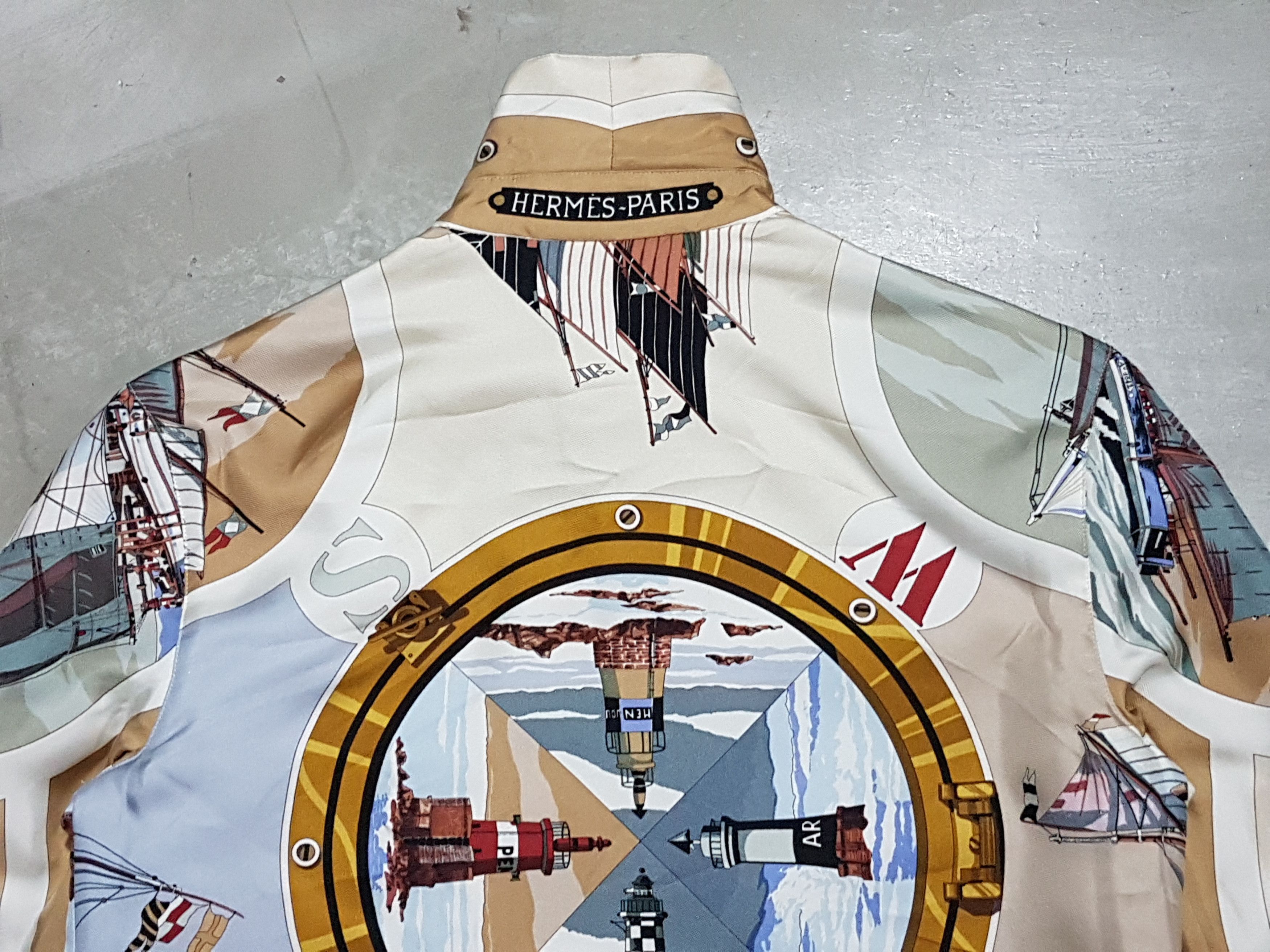Hermes Hermes Sailboat & Lighthouse Silk & Cotton Reversible Jacket Size US XS / EU 42 / 0 - 11 Thumbnail