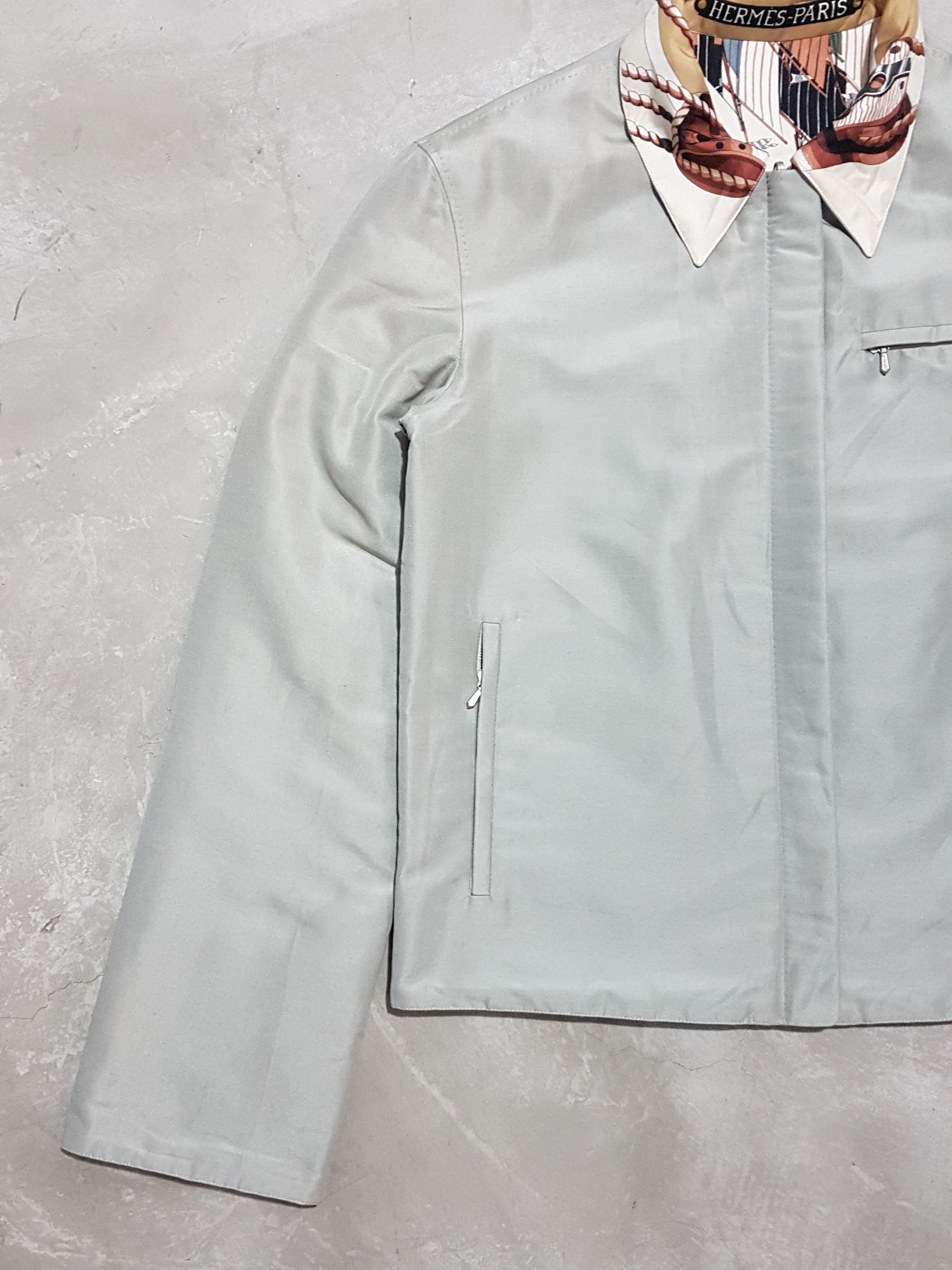 Hermes Hermes Sailboat & Lighthouse Silk & Cotton Reversible Jacket Size US XS / EU 42 / 0 - 15 Thumbnail