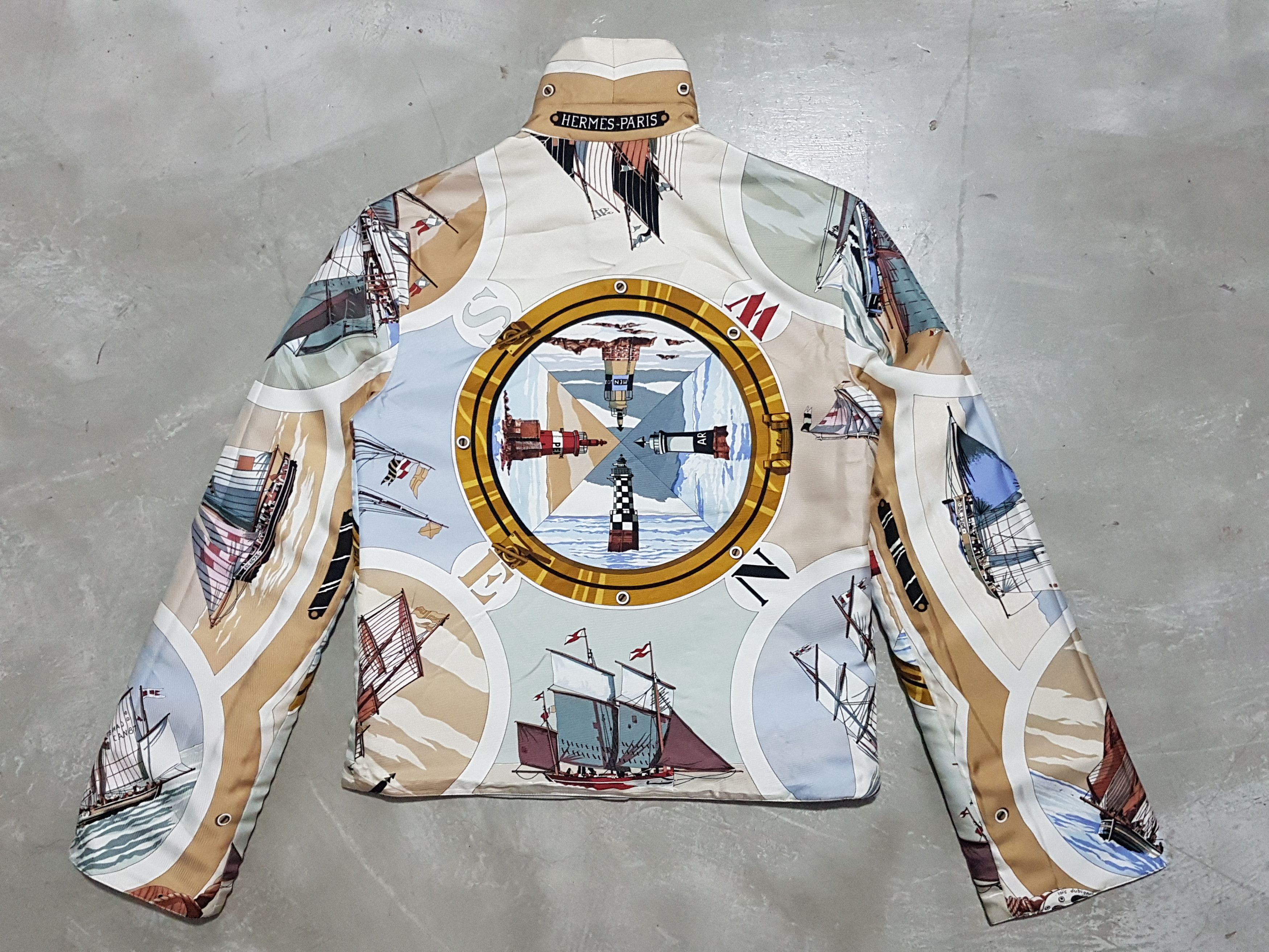 Hermes Hermes Sailboat & Lighthouse Silk & Cotton Reversible Jacket Size US XS / EU 42 / 0 - 2 Thumbnail