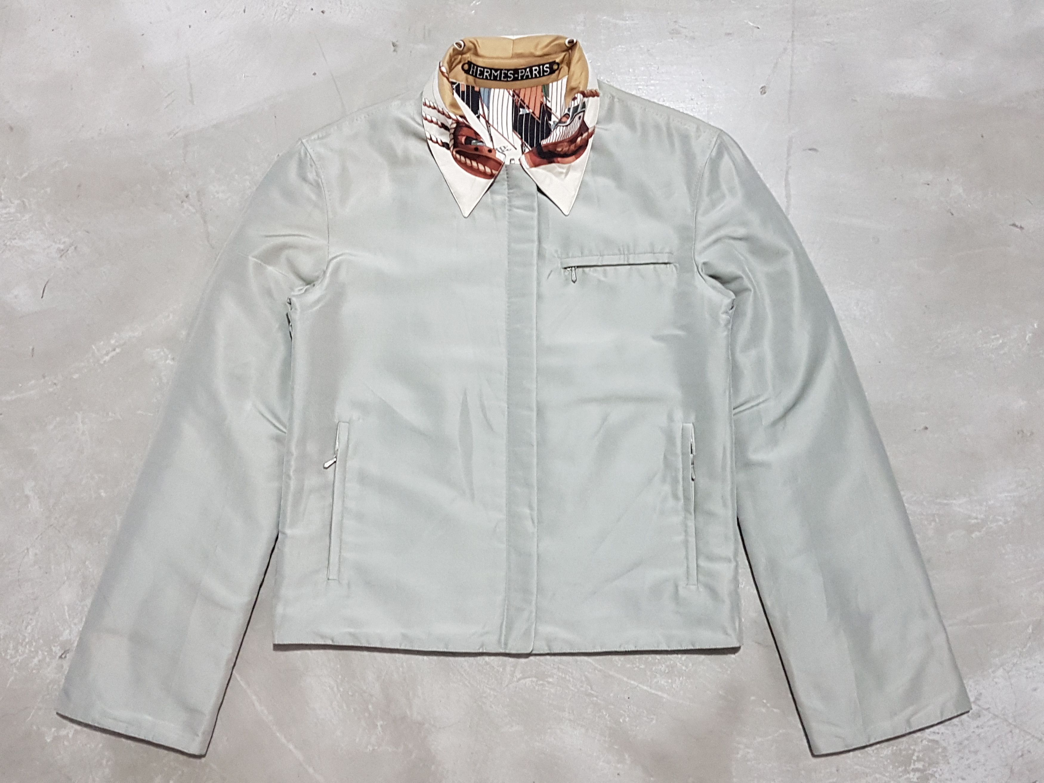 Hermes Hermes Sailboat & Lighthouse Silk & Cotton Reversible Jacket Size US XS / EU 42 / 0 - 3 Thumbnail