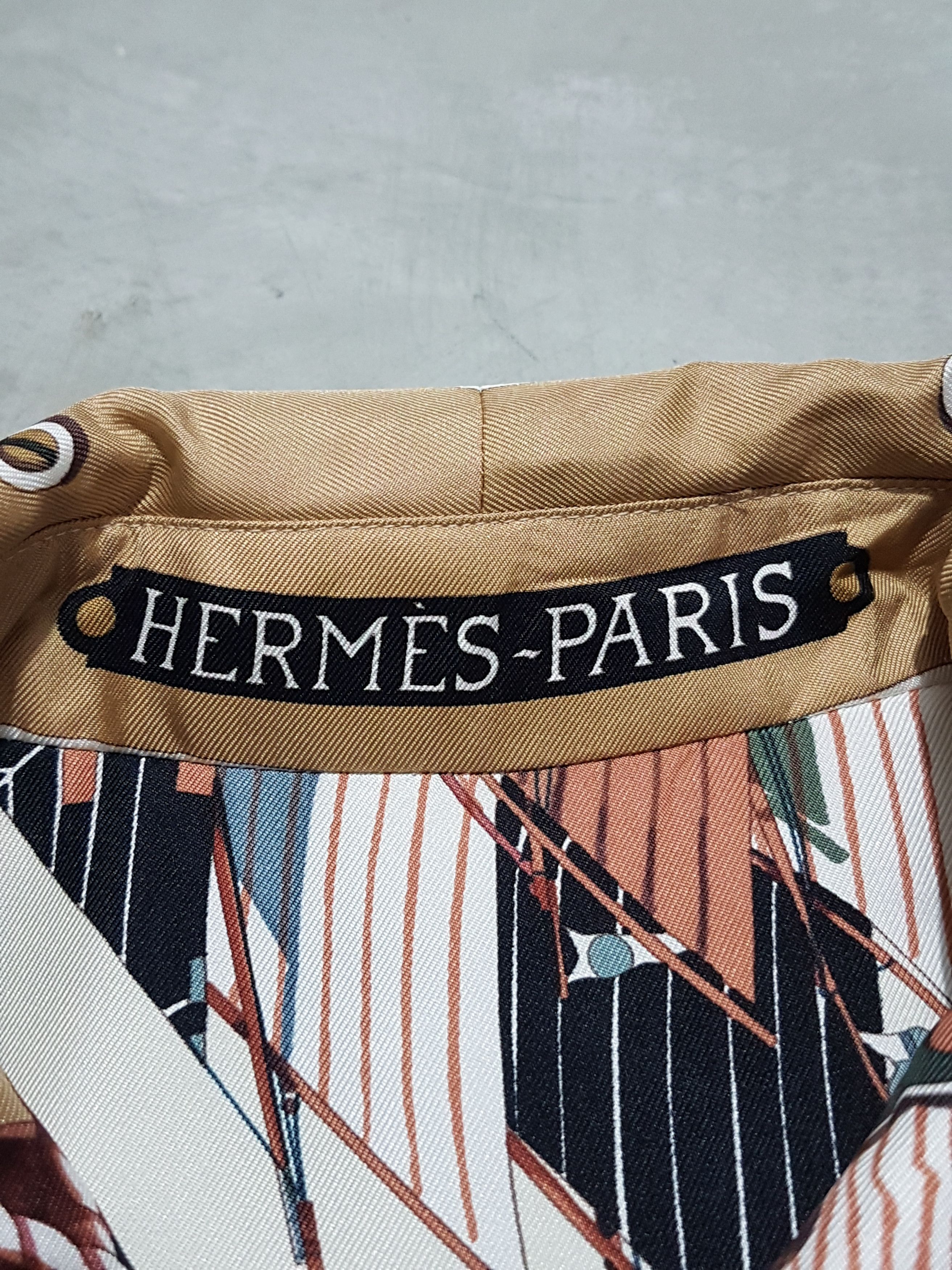 Hermes Hermes Sailboat & Lighthouse Silk & Cotton Reversible Jacket Size US XS / EU 42 / 0 - 21 Thumbnail