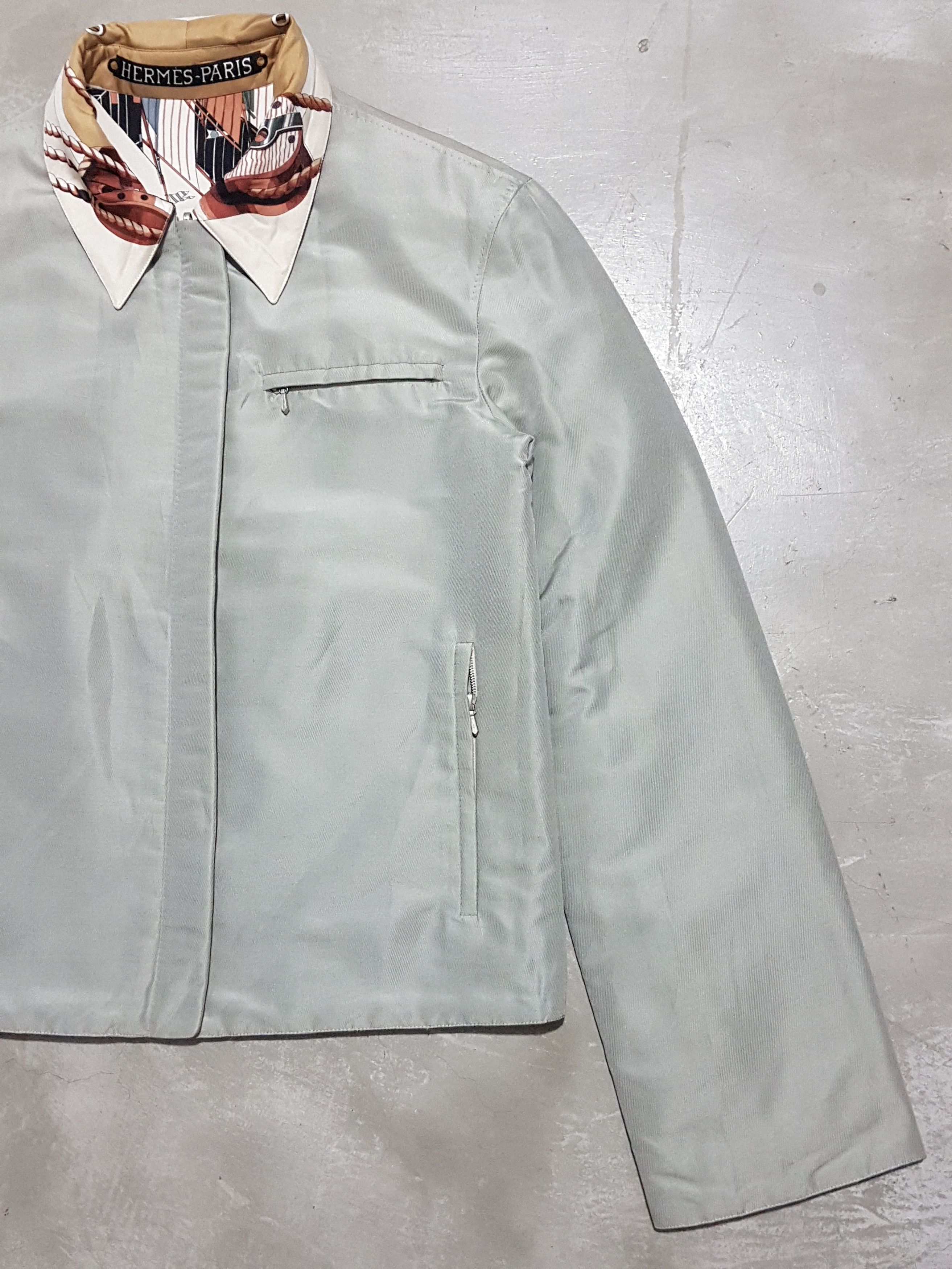 Hermes Hermes Sailboat & Lighthouse Silk & Cotton Reversible Jacket Size US XS / EU 42 / 0 - 16 Thumbnail