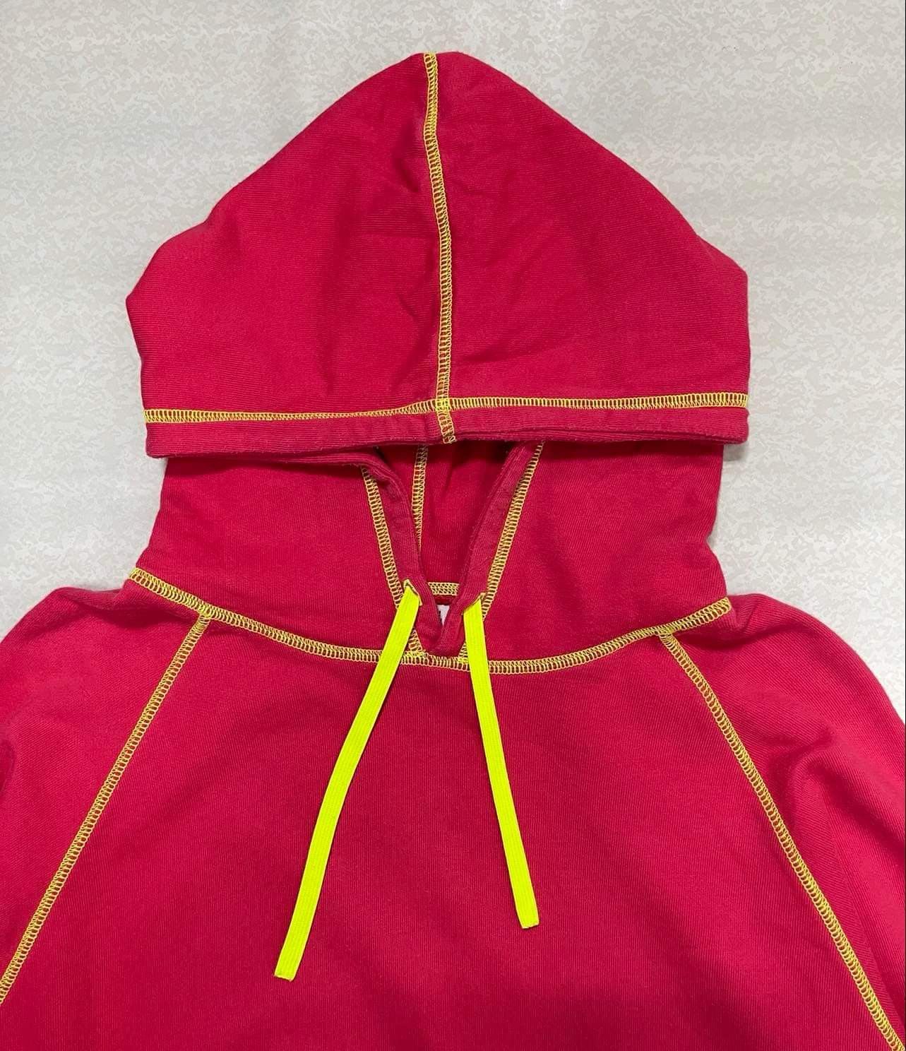 Walter Van Beirendonck W&LT Neon Red Lightning Bolt Logo Pullover Hoodie Size US M / EU 48-50 / 2 - 6 Thumbnail