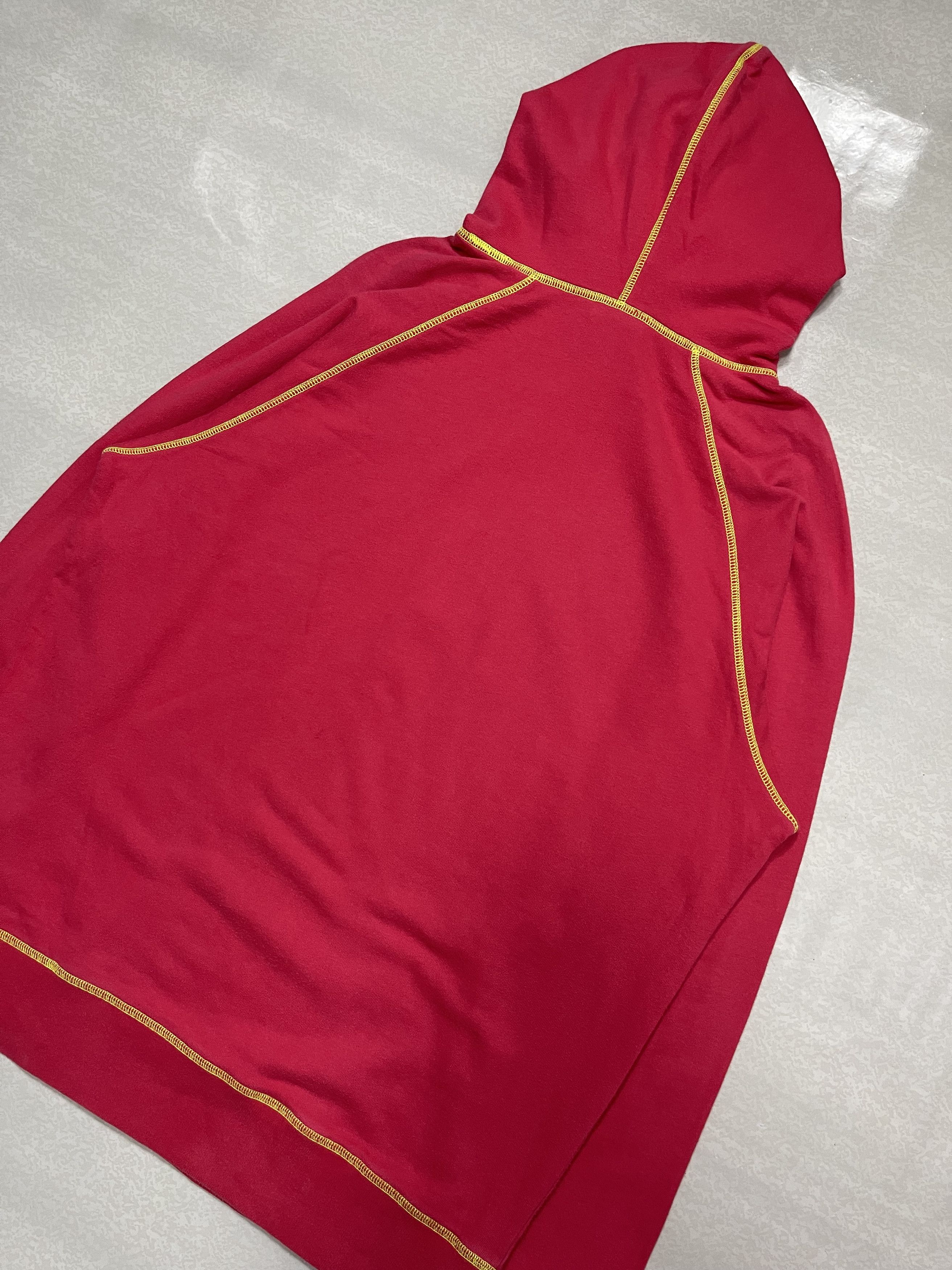 Walter Van Beirendonck W&LT Neon Red Lightning Bolt Logo Pullover Hoodie Size US M / EU 48-50 / 2 - 8 Thumbnail