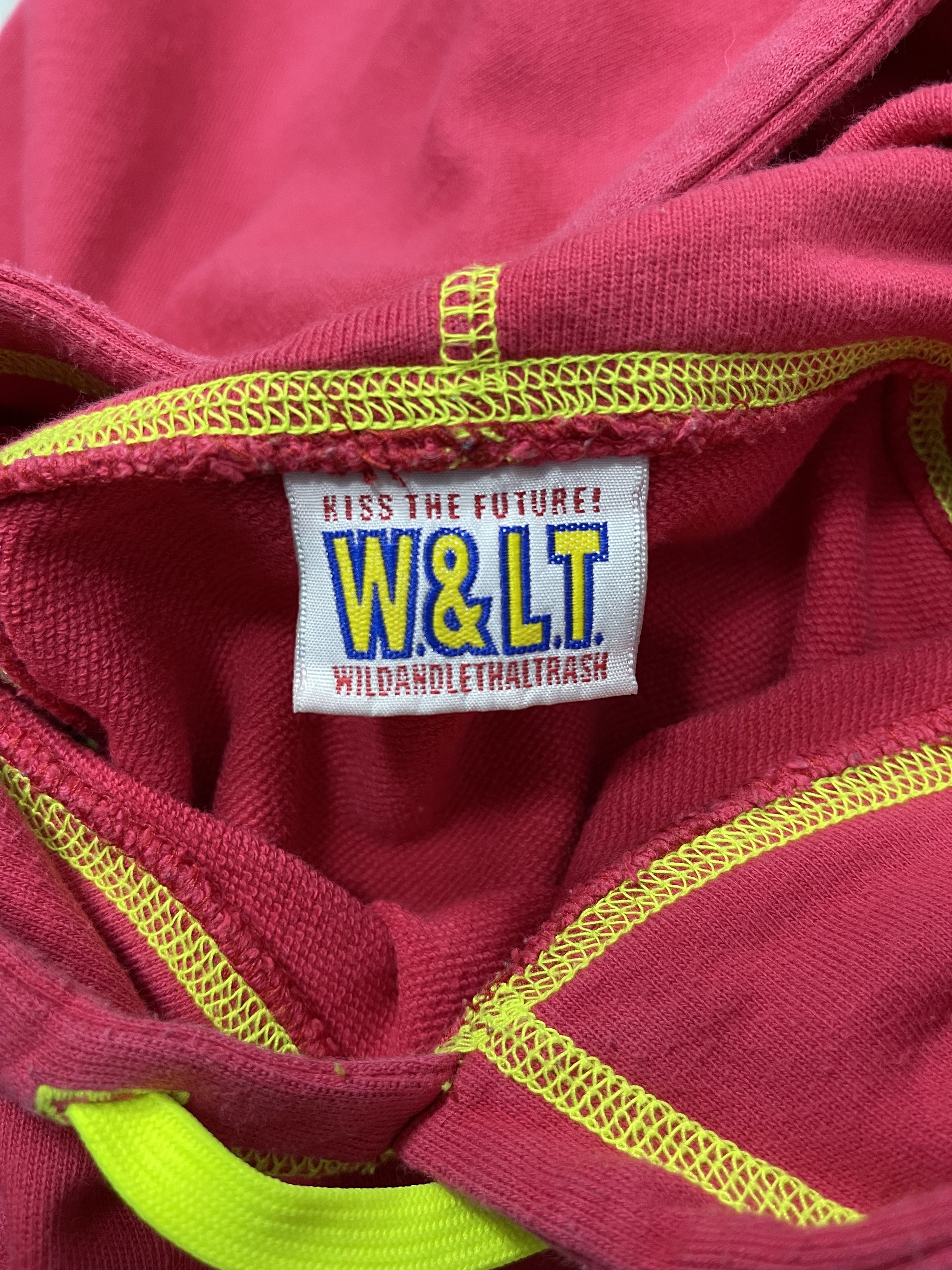Walter Van Beirendonck W&LT Neon Red Lightning Bolt Logo Pullover Hoodie Size US M / EU 48-50 / 2 - 9 Thumbnail