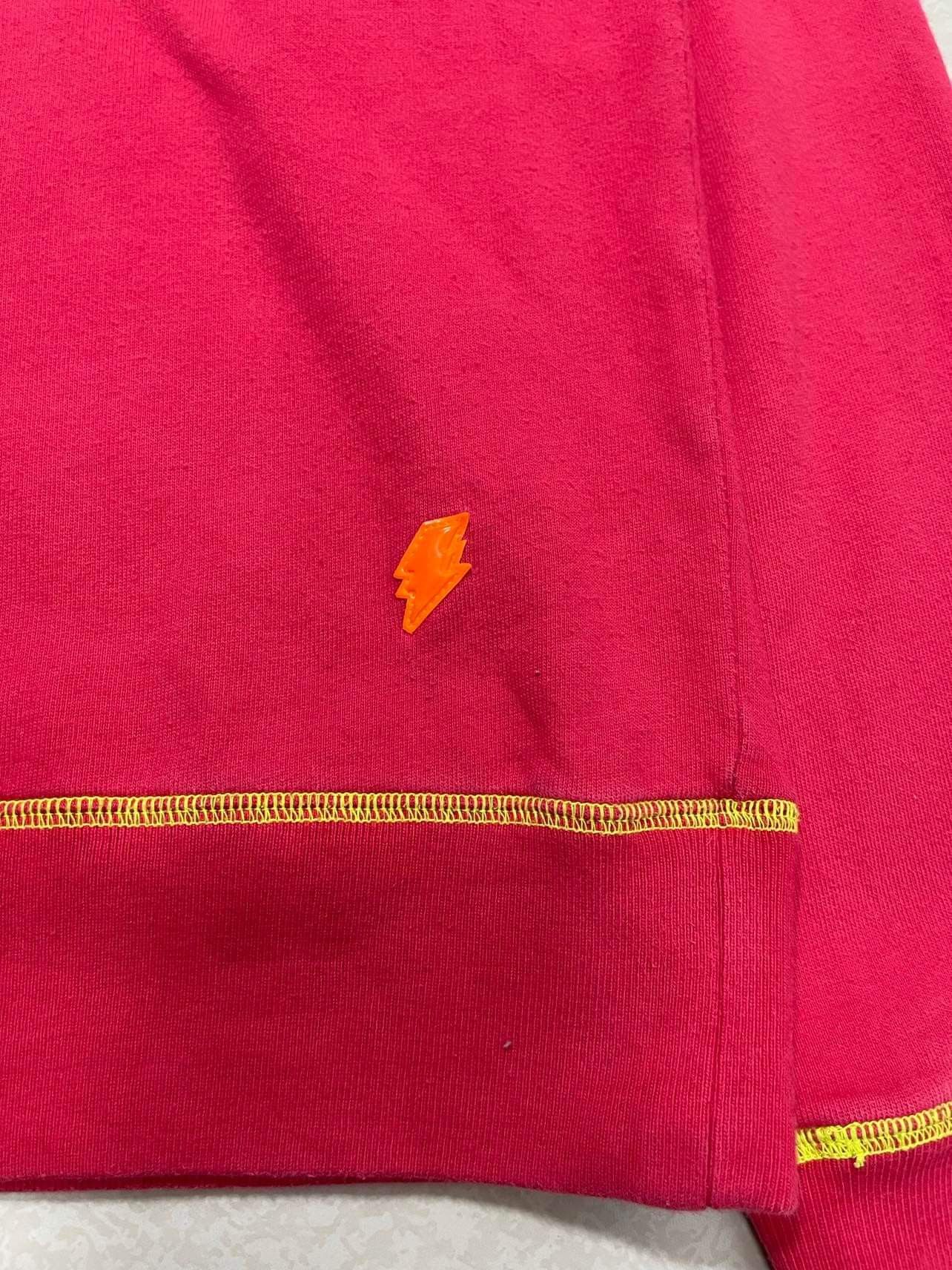 Walter Van Beirendonck W&LT Neon Red Lightning Bolt Logo Pullover Hoodie Size US M / EU 48-50 / 2 - 7 Thumbnail