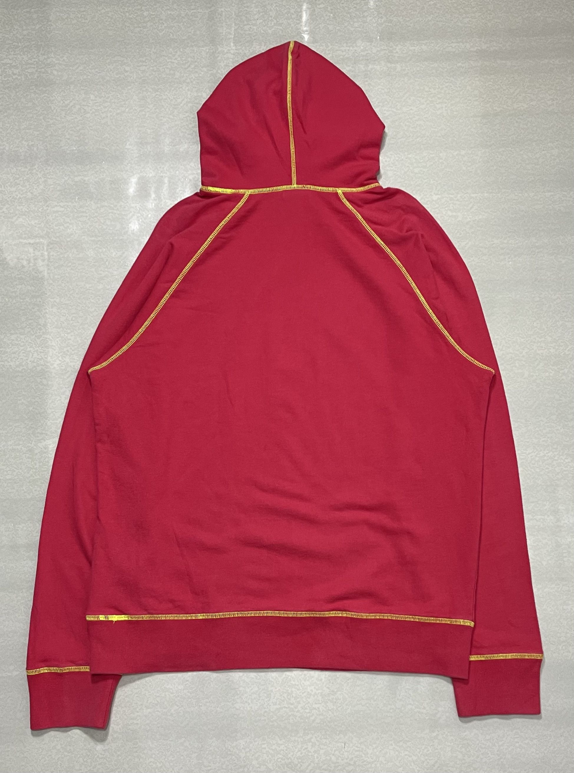 Walter Van Beirendonck W&LT Neon Red Lightning Bolt Logo Pullover Hoodie Size US M / EU 48-50 / 2 - 2 Thumbnail