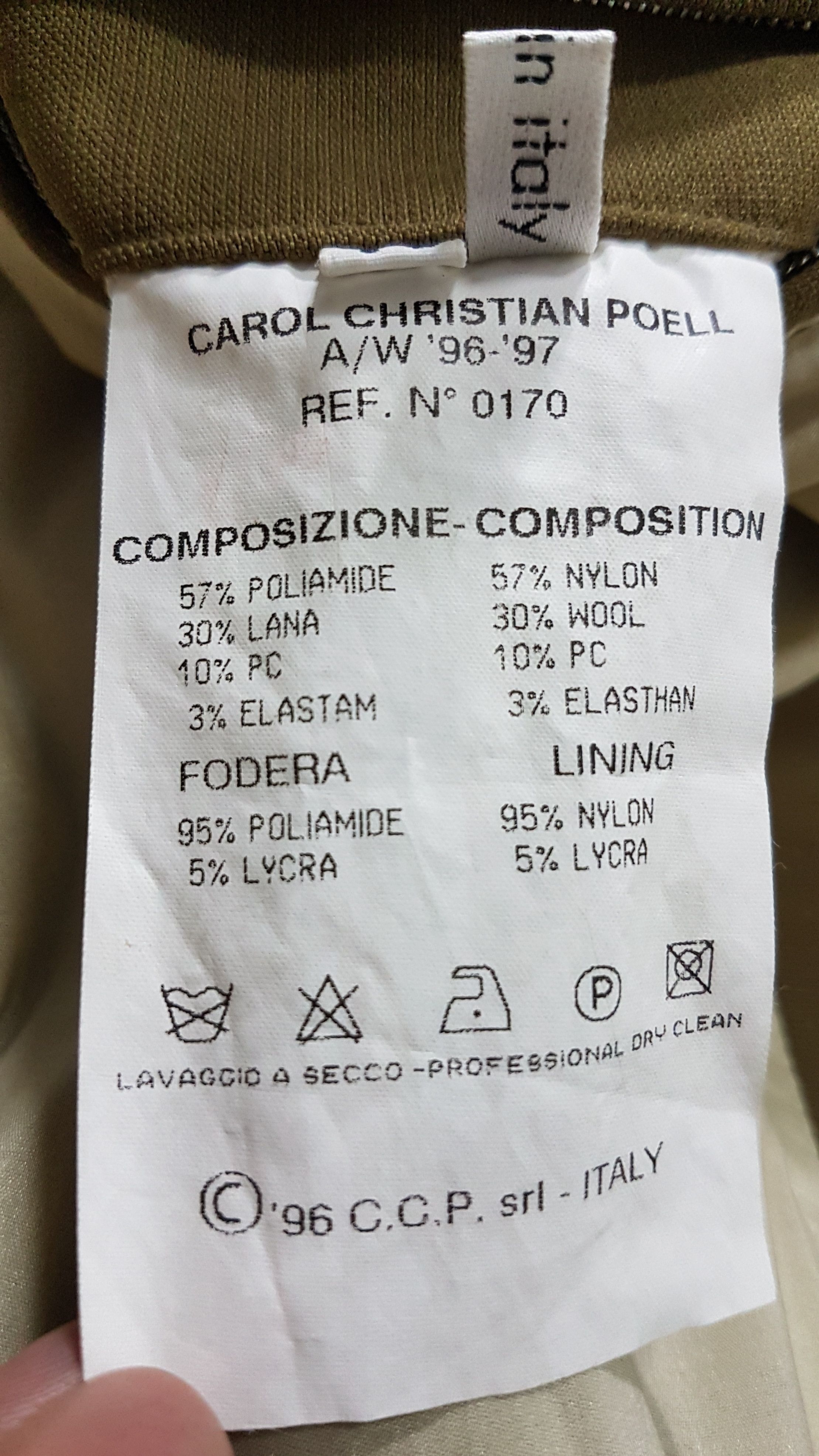 Carol Christian Poell CCP A/W ’96-’97 Ref. 0170 Wool Overlock Jacket Size US S / EU 44-46 / 1 - 20 Thumbnail