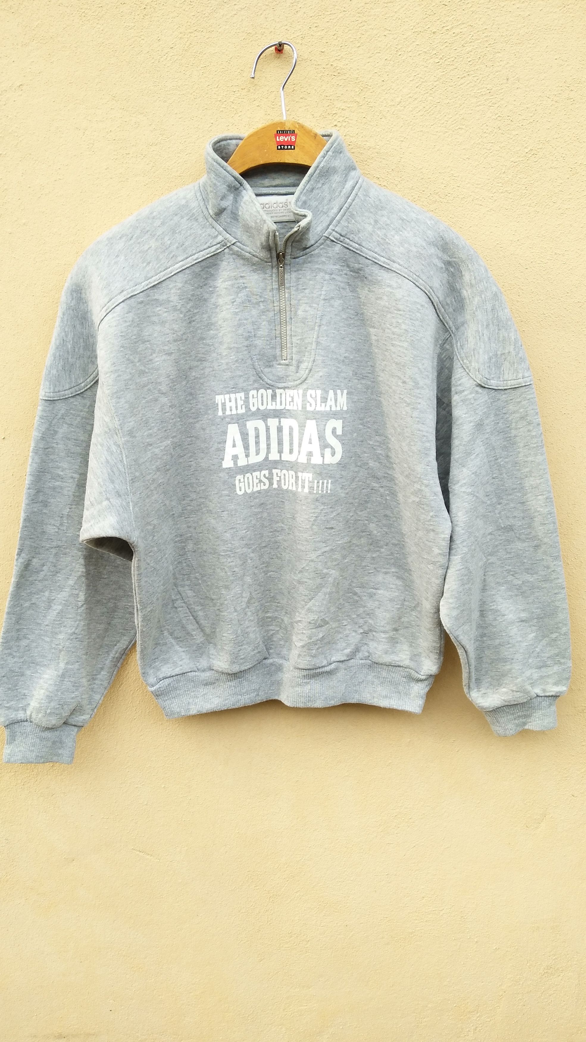 Adidas Vintage Adidas half zipper sweatshirt spell out crewneck Size US M / EU 48-50 / 2 - 1 Thumbnail