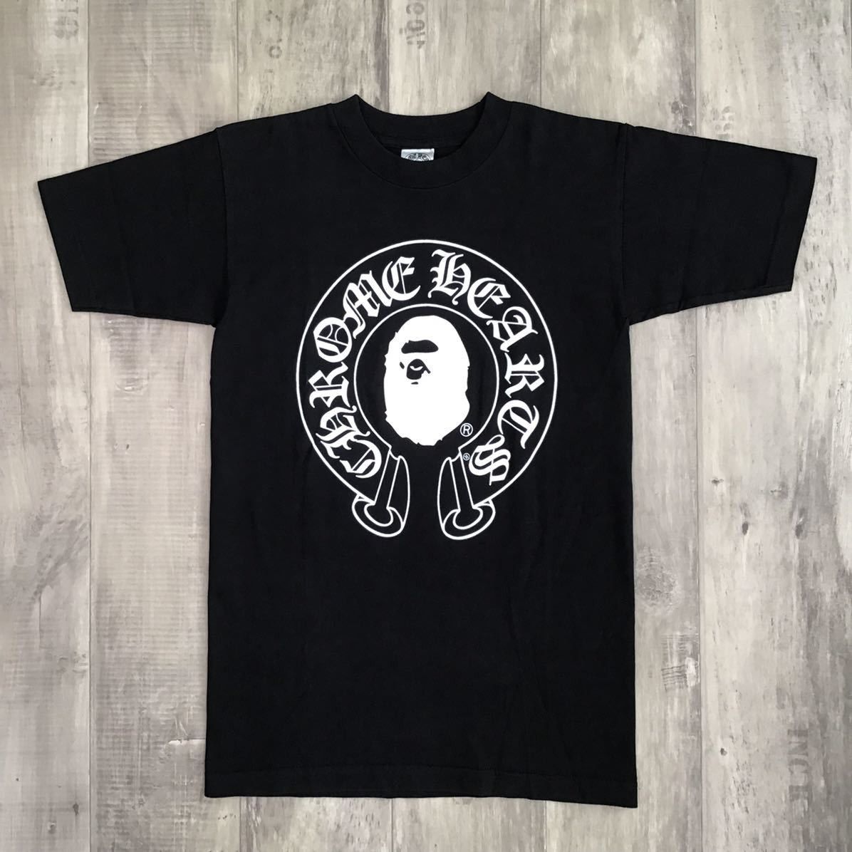 Bape Bape × Chrome Hearts Ape Head T-shirt Black 