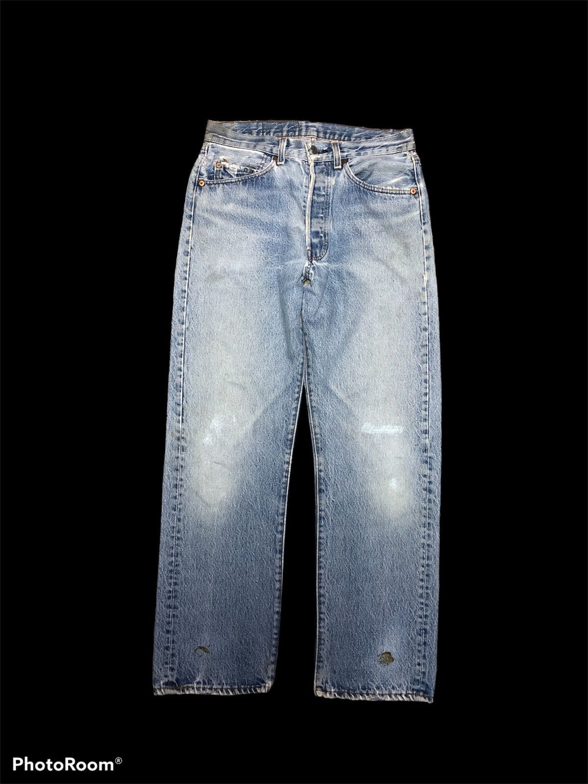 Levi's × Vintage 80s⚡️⚡️LEVIS 501 AGING FADED DENIM Size US 30 / EU 46 - 1 Thumbnail