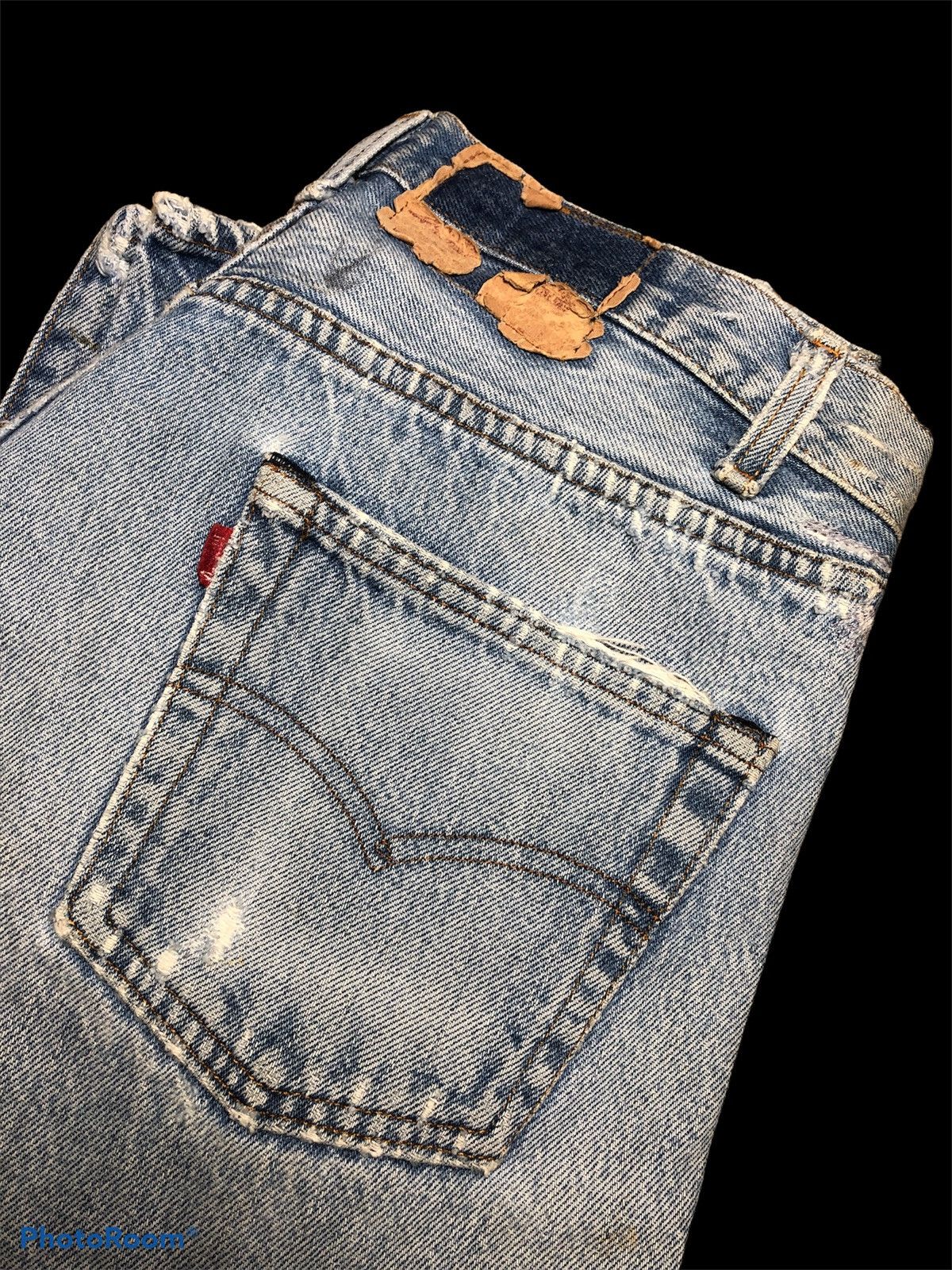 Levi's × Vintage 80s⚡️⚡️LEVIS 501 AGING FADED DENIM Size US 30 / EU 46 - 12 Thumbnail