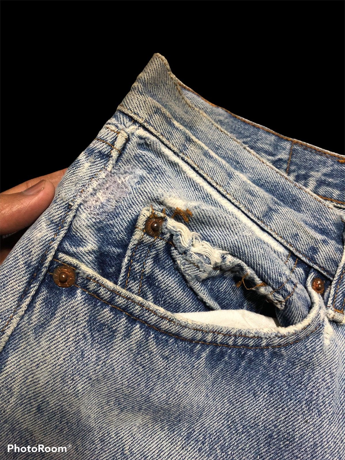 Levi's × Vintage 80s⚡️⚡️LEVIS 501 AGING FADED DENIM Size US 30 / EU 46 - 11 Thumbnail