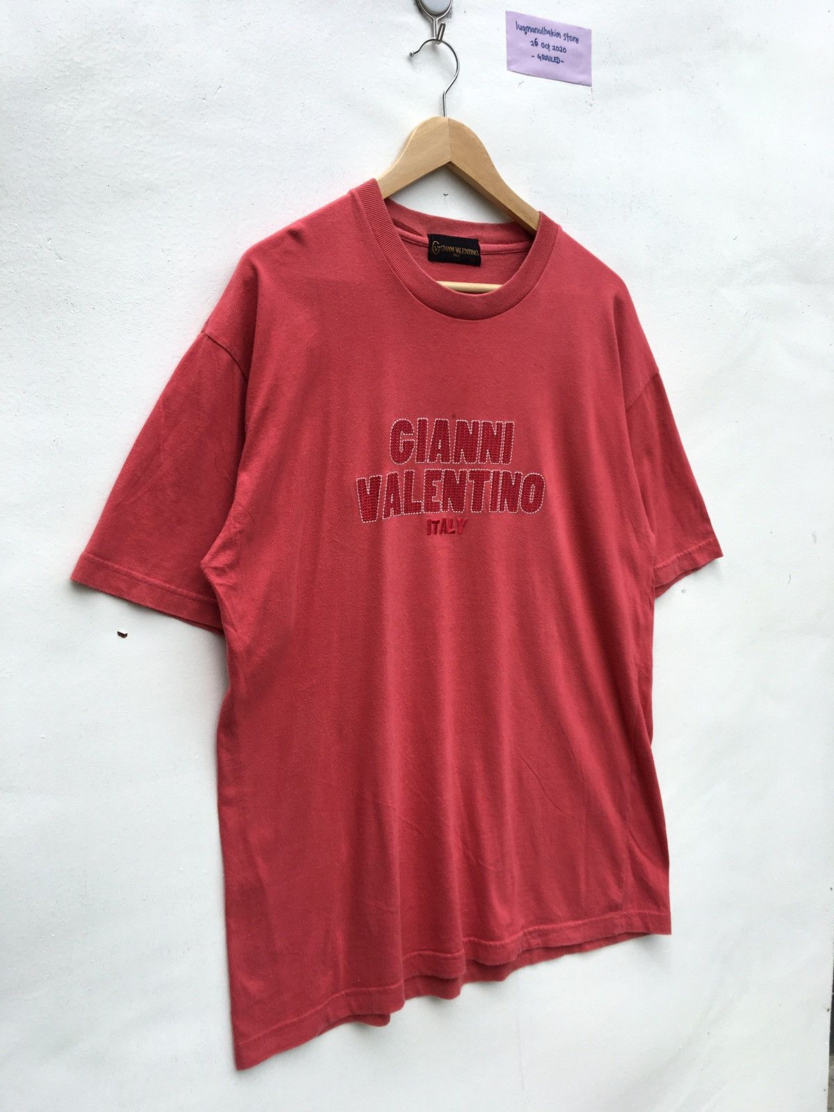 Gianni Valentino Vintage Gianni Valentino Big Logo Spellout Tshirt Size US XL / EU 56 / 4 - 4 Thumbnail