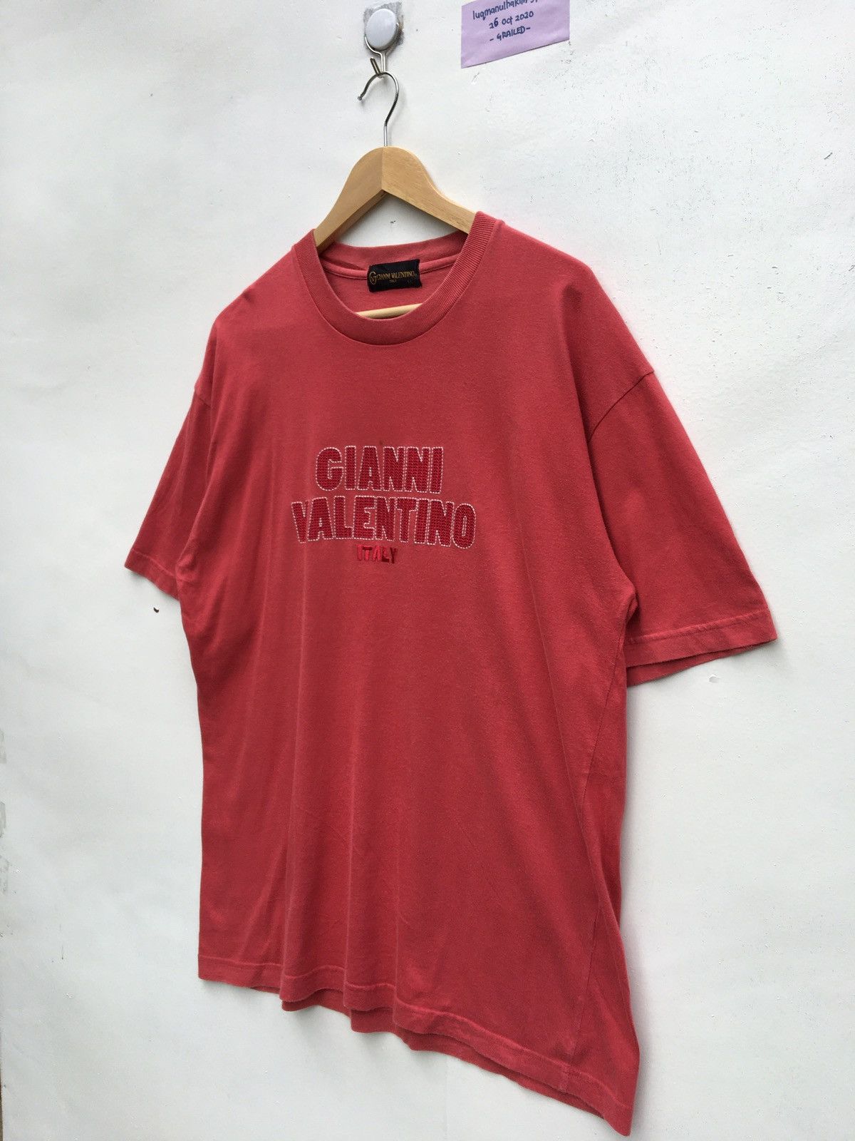 Gianni Valentino Vintage Gianni Valentino Big Logo Spellout Tshirt Size US XL / EU 56 / 4 - 3 Thumbnail