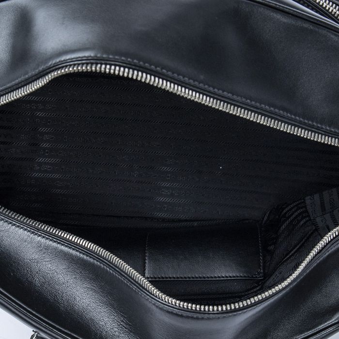 Prada Duffle Bag in Black Smooth Leather | Grailed