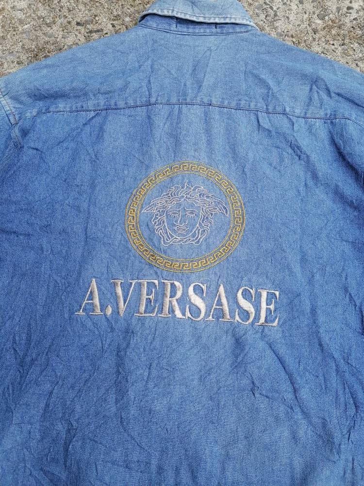 Designer Alberto Versase Embroidered Longsleeve Denim Buttons Shirt Size US M / EU 48-50 / 2 - 2 Thumbnail