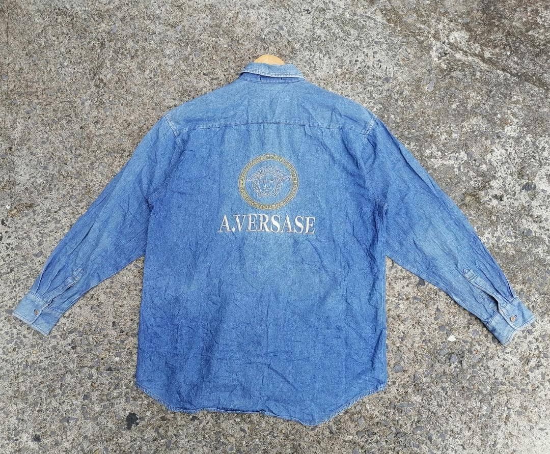 Designer Alberto Versase Embroidered Longsleeve Denim Buttons Shirt Size US M / EU 48-50 / 2 - 1 Thumbnail