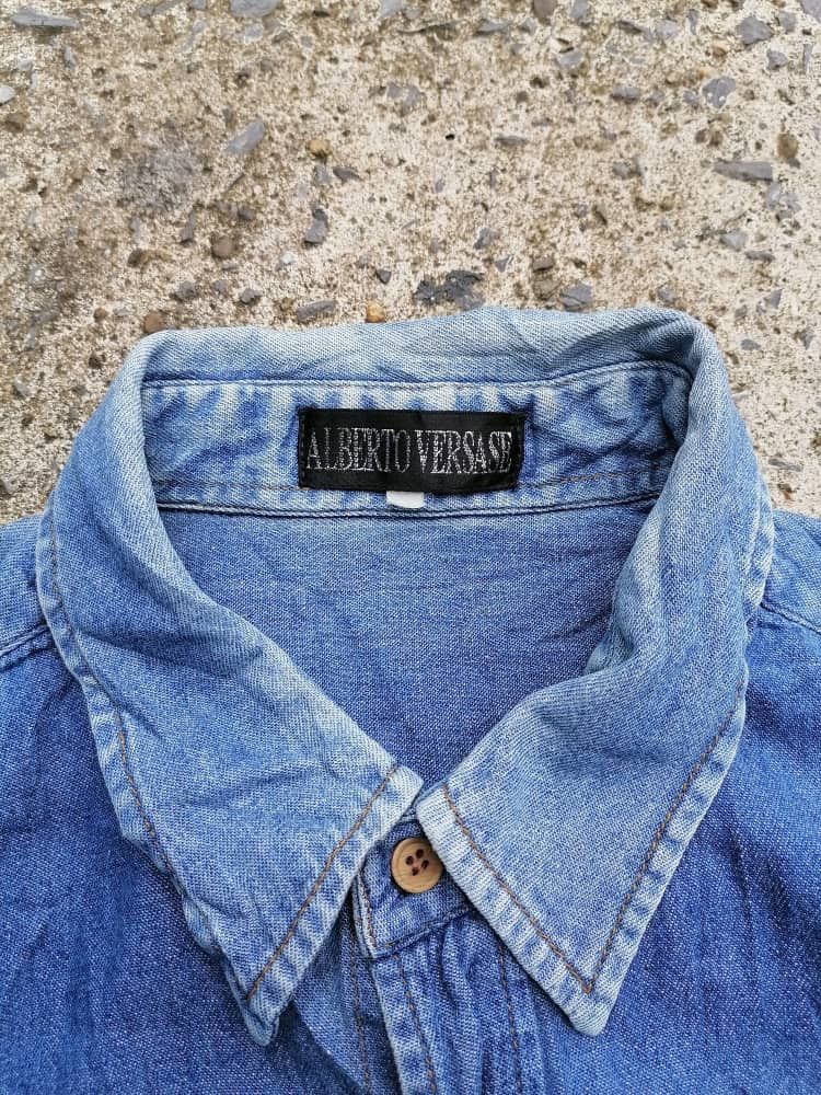 Designer Alberto Versase Embroidered Longsleeve Denim Buttons Shirt Size US M / EU 48-50 / 2 - 5 Thumbnail