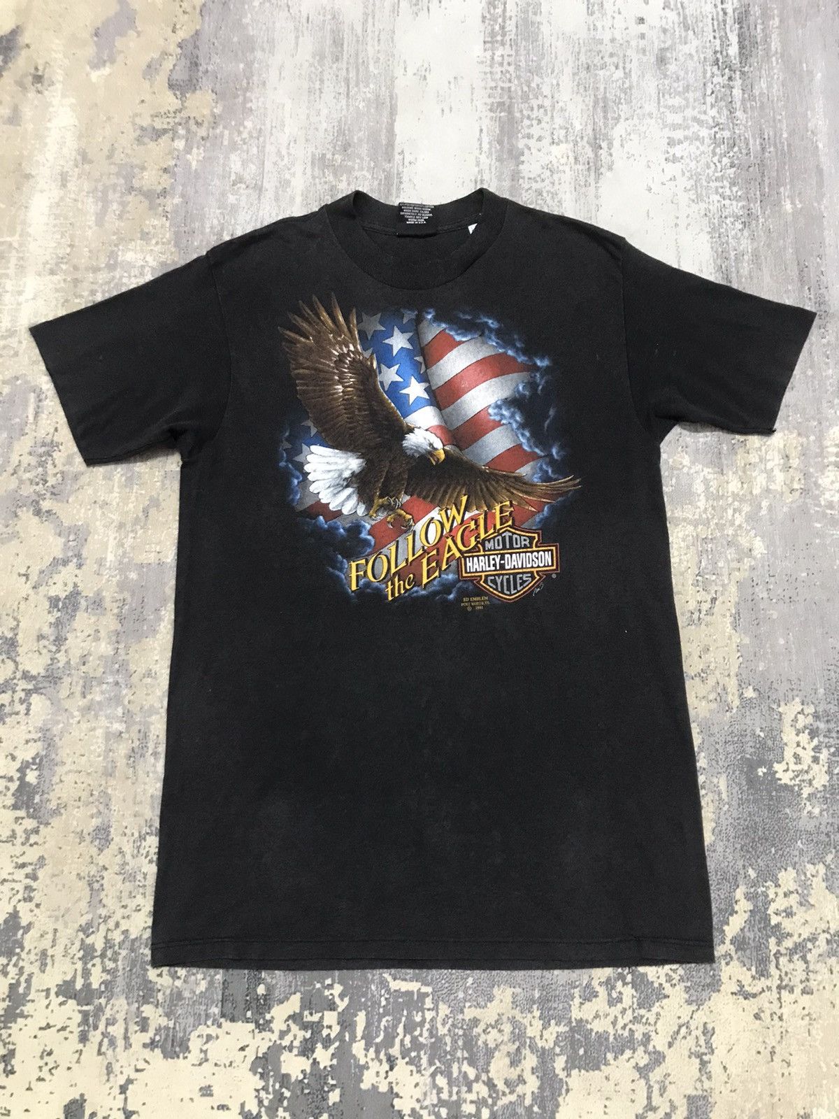 1991 Harley Davidson Follow The Eagle 3D Emblem Shirt