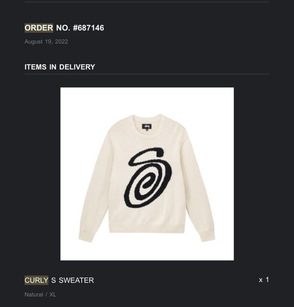 STUSSY CURLY S KNIT XL - ニット/セーター