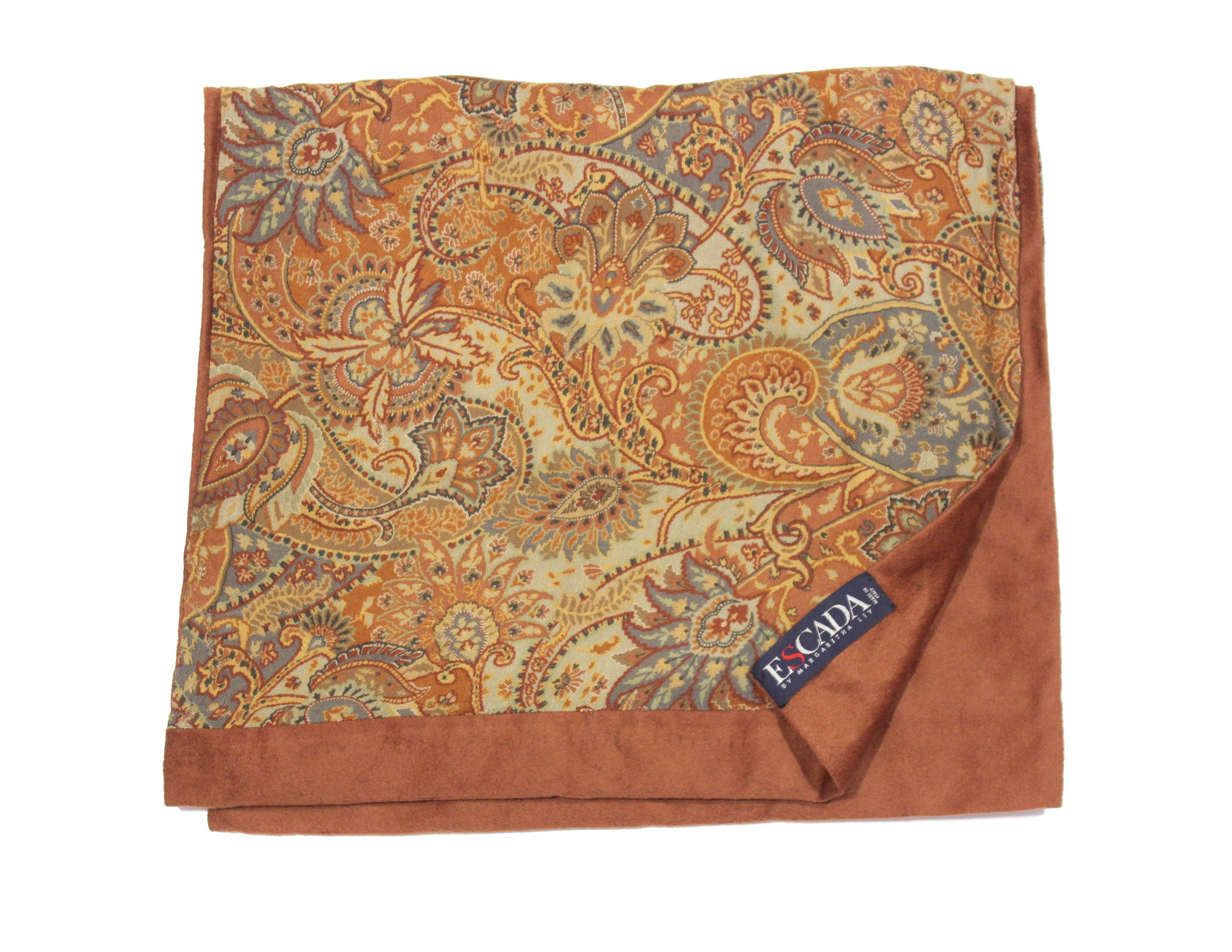 Escada 90S Paisley Wool Scarf Vintage Size ONE SIZE - 1 Thumbnail
