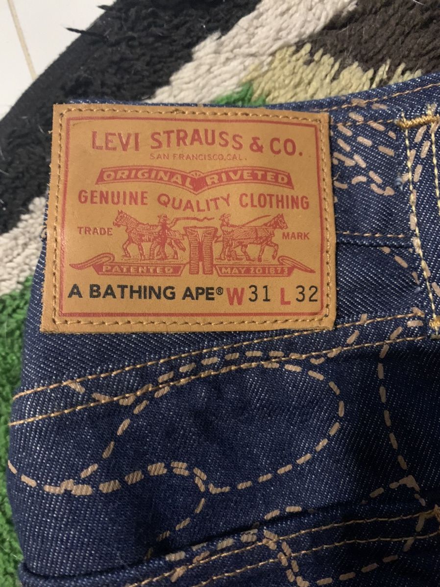 Bape × Levi's Bathing Ape Levi’s 501 ‘93 straight fit denim jeans Size US 31 - 4 Thumbnail