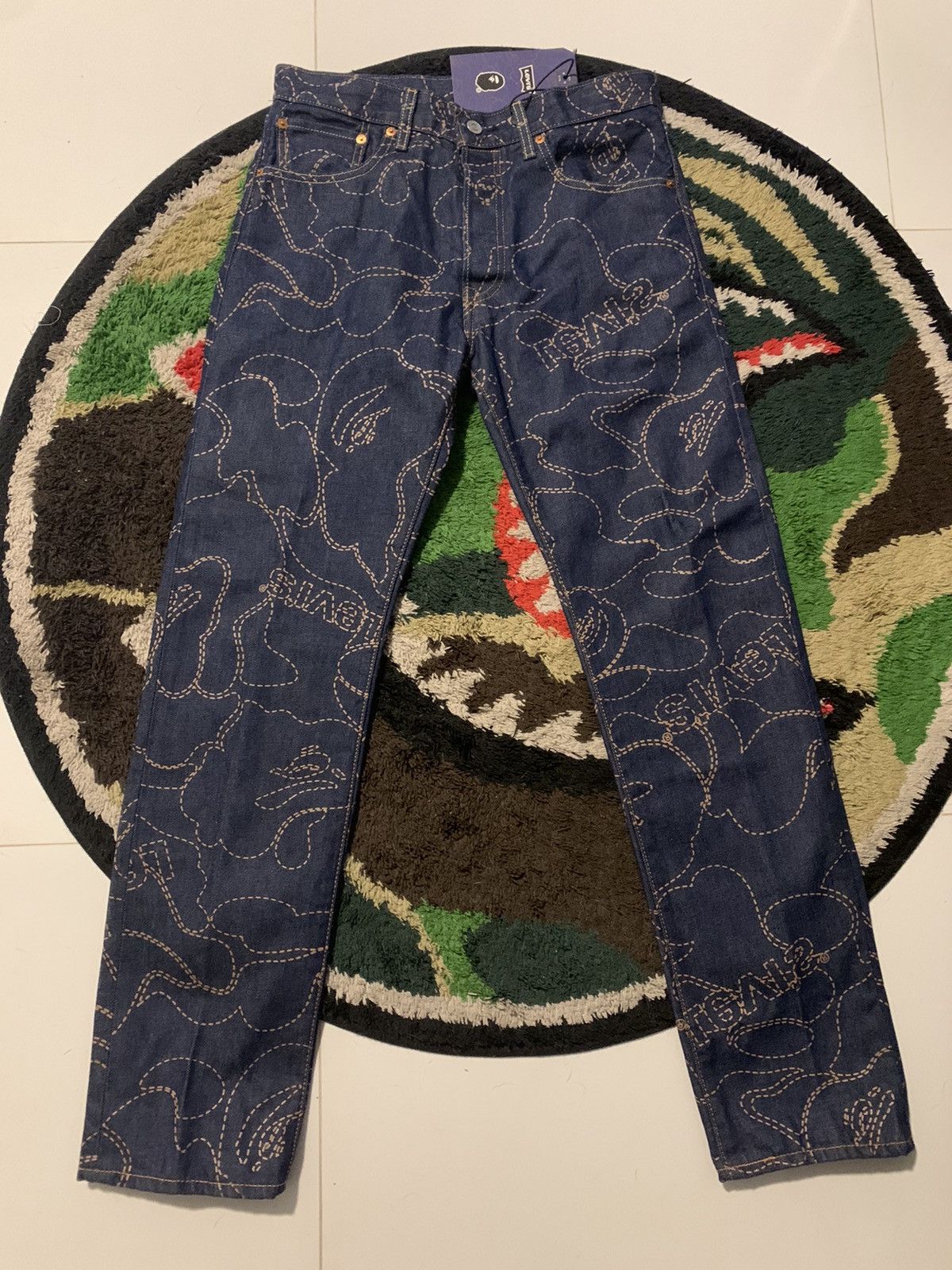 Bape × Levi's Bathing Ape Levi’s 501 ‘93 straight fit denim jeans Size US 31 - 1 Thumbnail