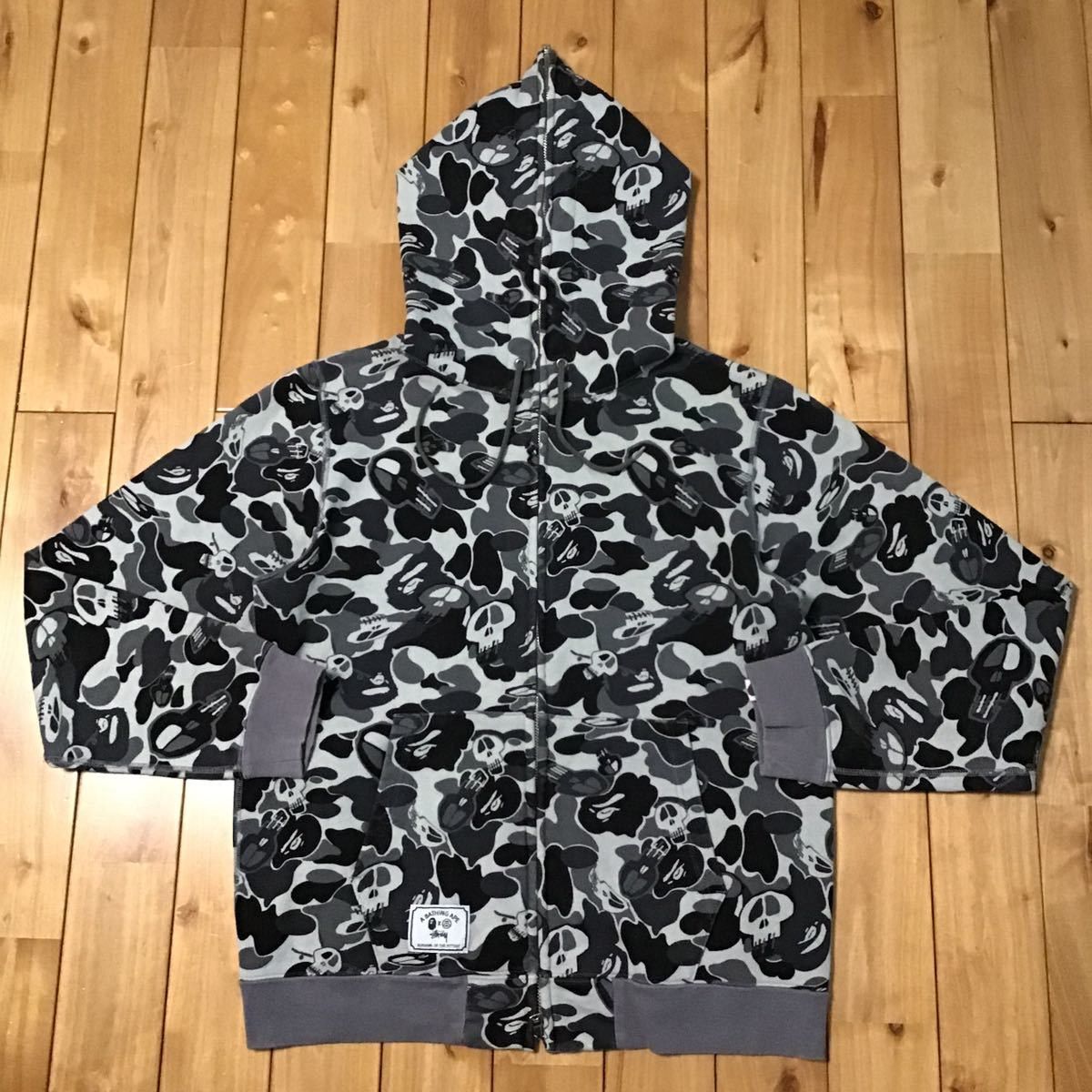 Bape × Stussy BAPE × stussy full zip hoodie skull camo | Grailed