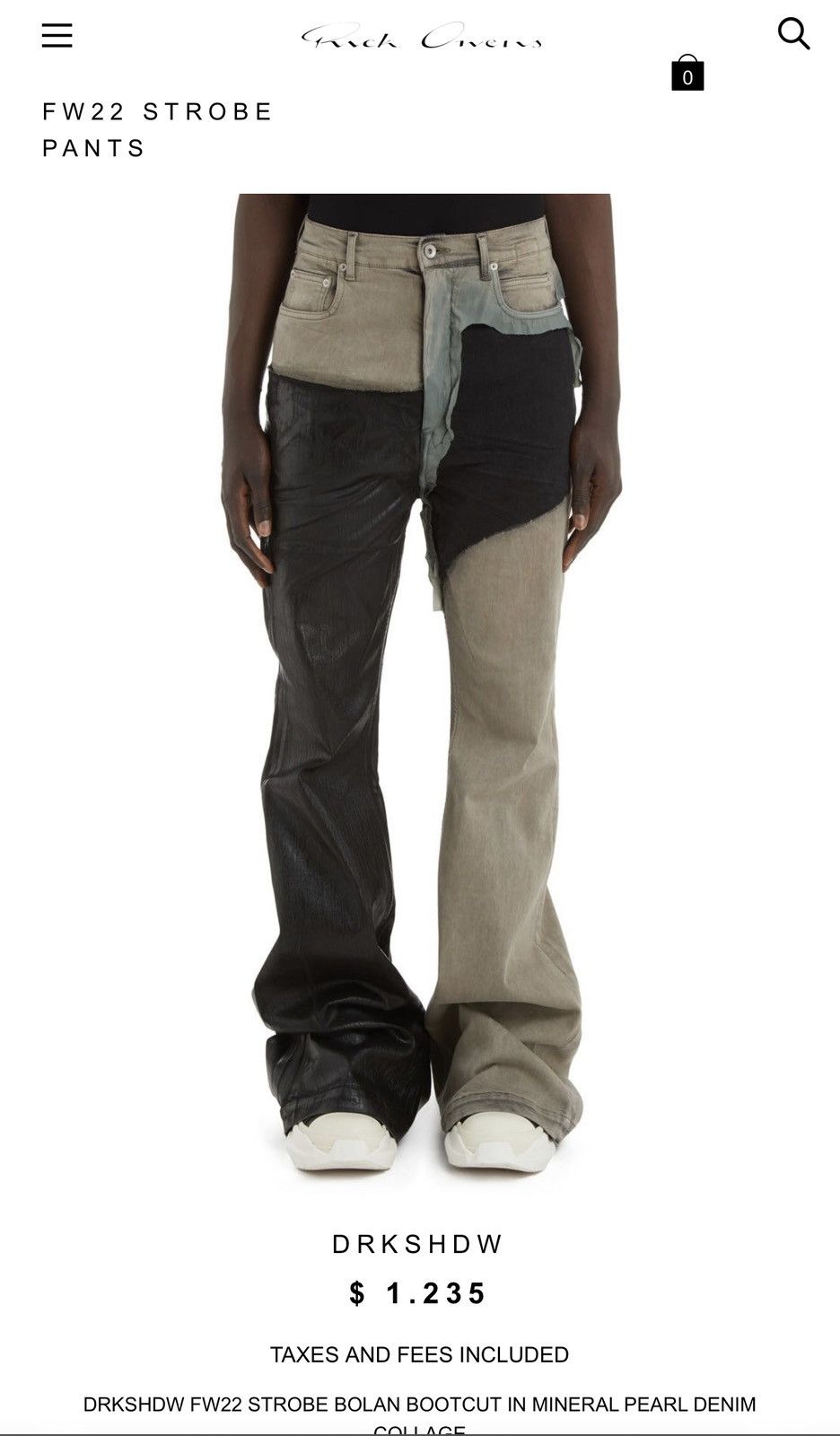 Rick Owens × Rick Owens Drkshdw Rick Owens mineral Bolan