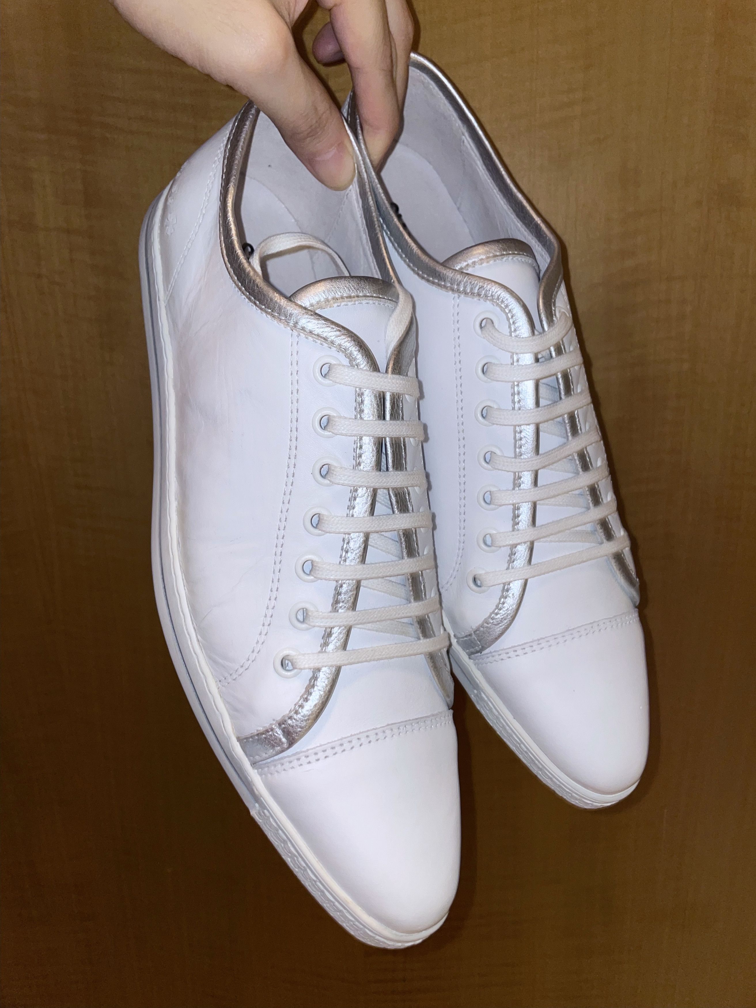 SWEAR London FINAL DROP SILVER LEATHER PIPING POINTED TOE SHOES Size US 11 / EU 44 - 1 Thumbnail
