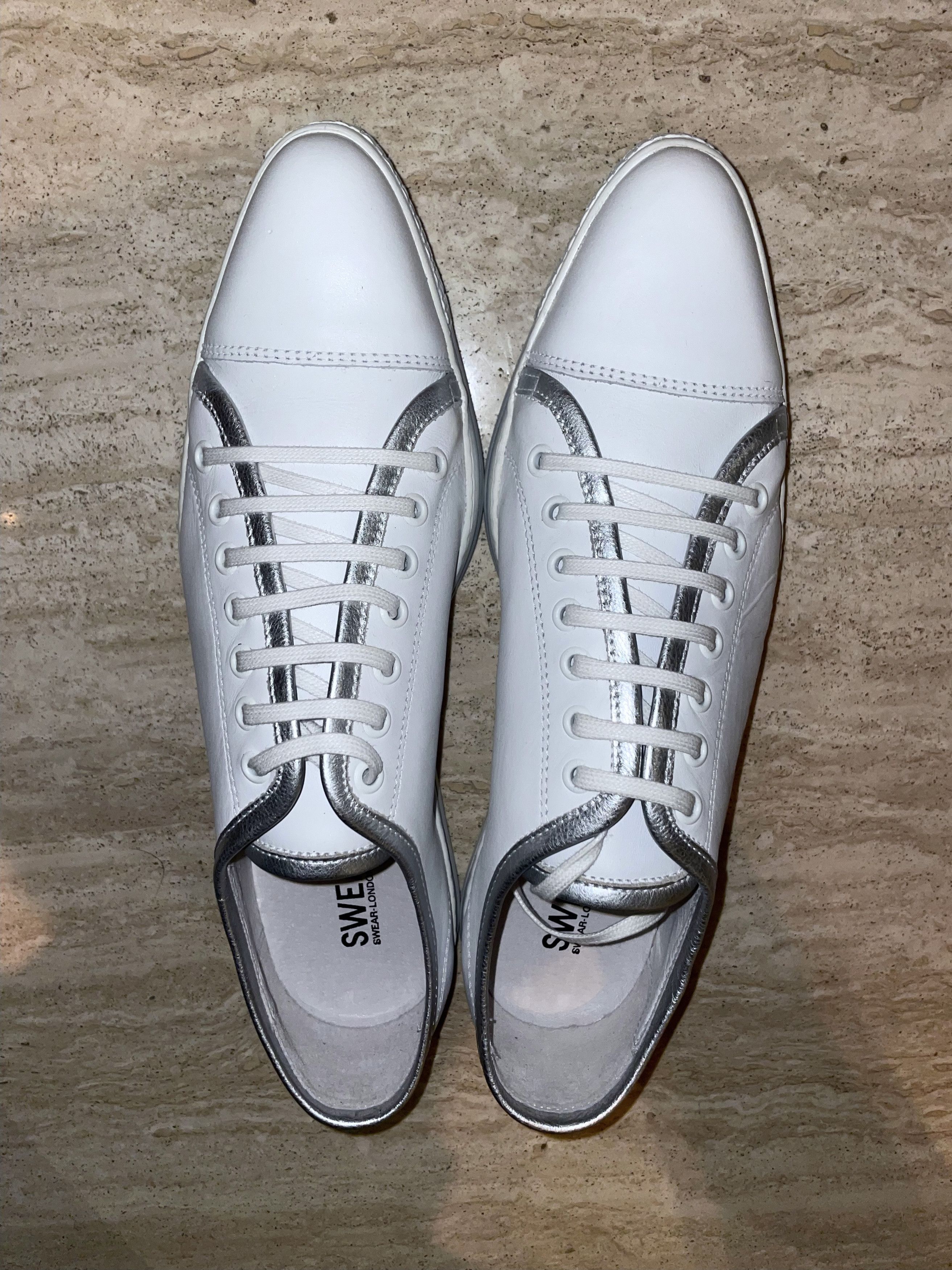 SWEAR London FINAL DROP SILVER LEATHER PIPING POINTED TOE SHOES Size US 11 / EU 44 - 3 Thumbnail