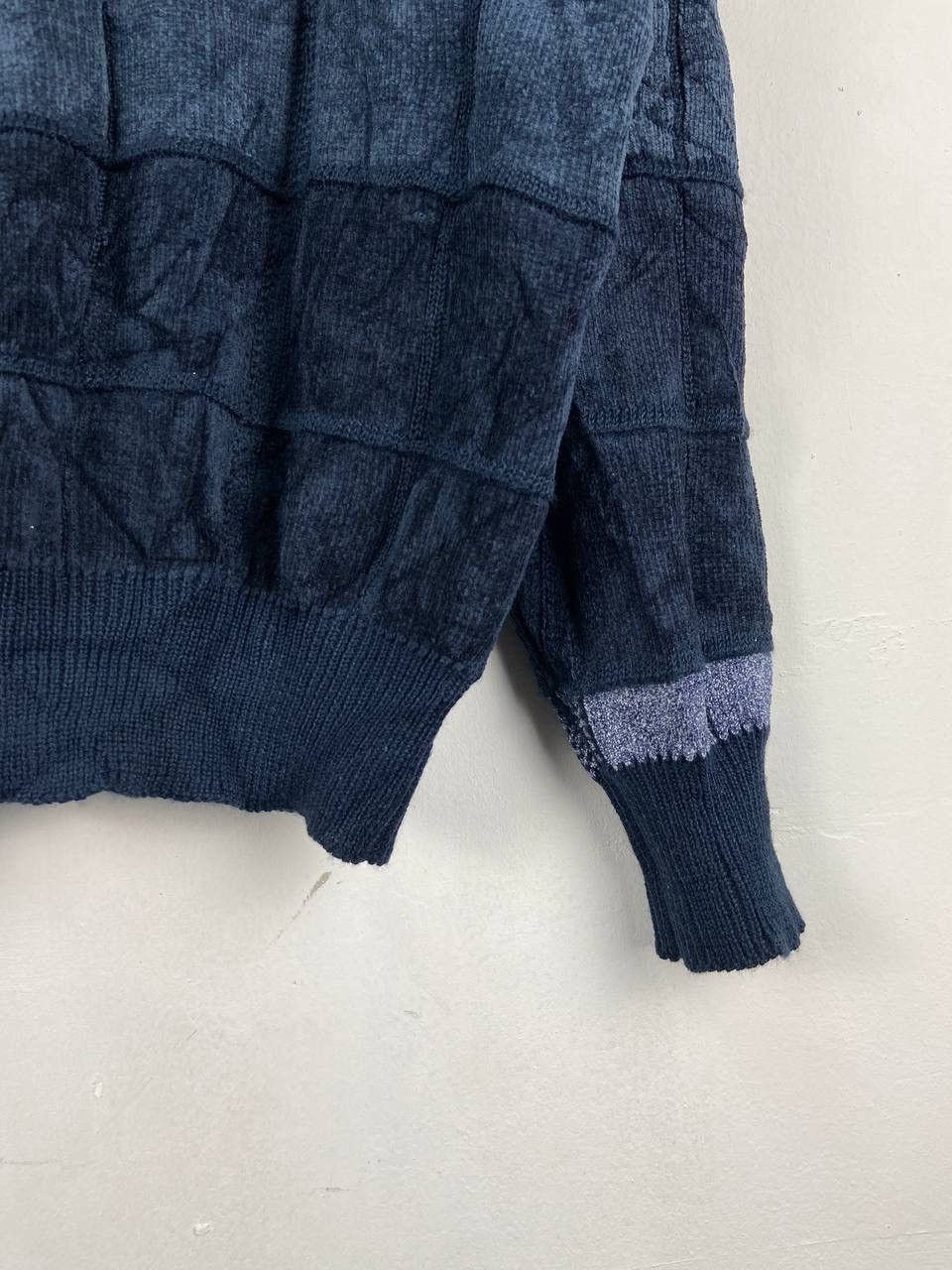 Aran Isles Knitwear × Vintage Vintage Pullover Half Zip Patchwork Knitwear Sweater Wool Size US M / EU 48-50 / 2 - 9 Thumbnail