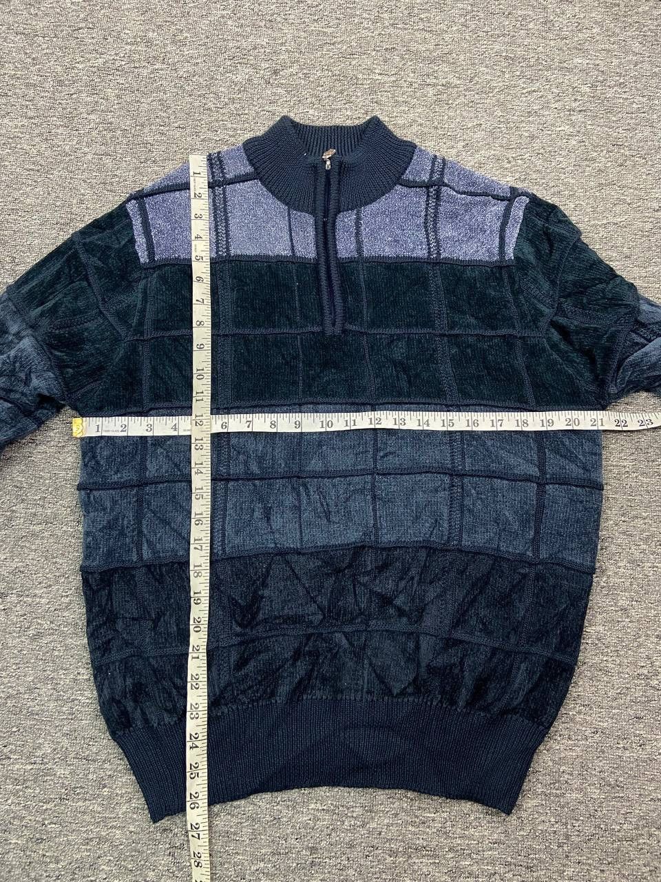 Aran Isles Knitwear × Vintage Vintage Pullover Half Zip Patchwork Knitwear Sweater Wool Size US M / EU 48-50 / 2 - 11 Thumbnail