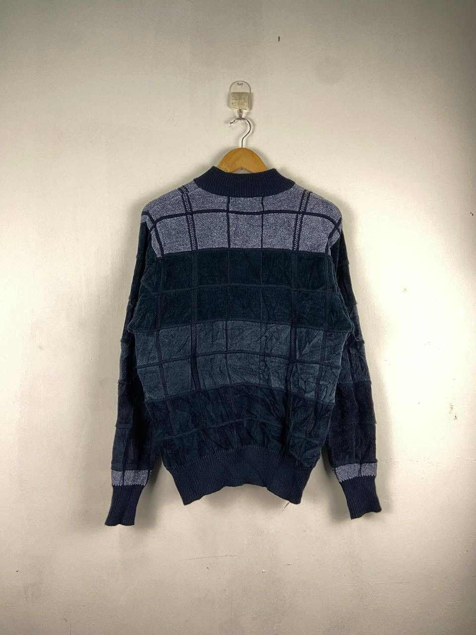 Aran Isles Knitwear × Vintage Vintage Pullover Half Zip Patchwork Knitwear Sweater Wool Size US M / EU 48-50 / 2 - 3 Thumbnail